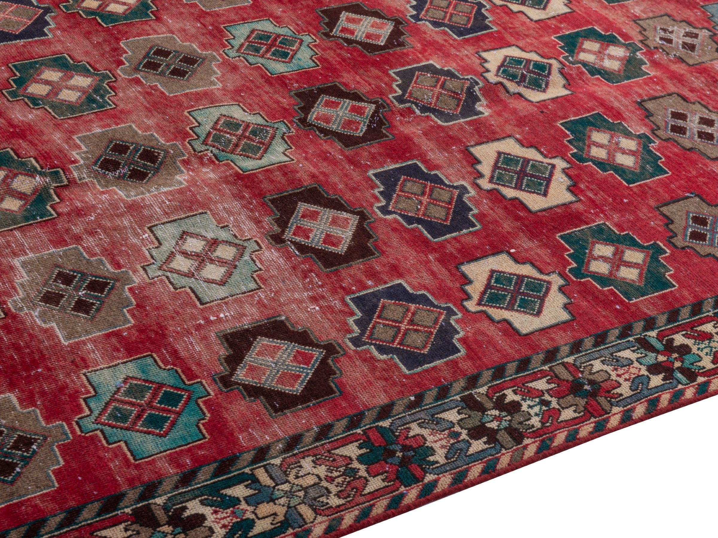 Persian Sirjan area rug in deep red and charcoal, view 8 of 19