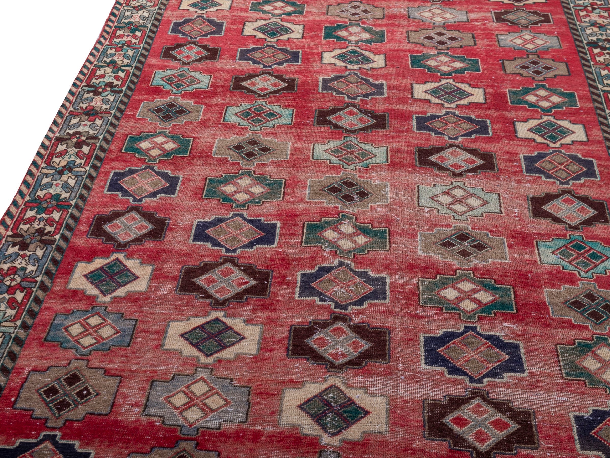 Persian Sirjan area rug in deep red and charcoal, view 9 of 19