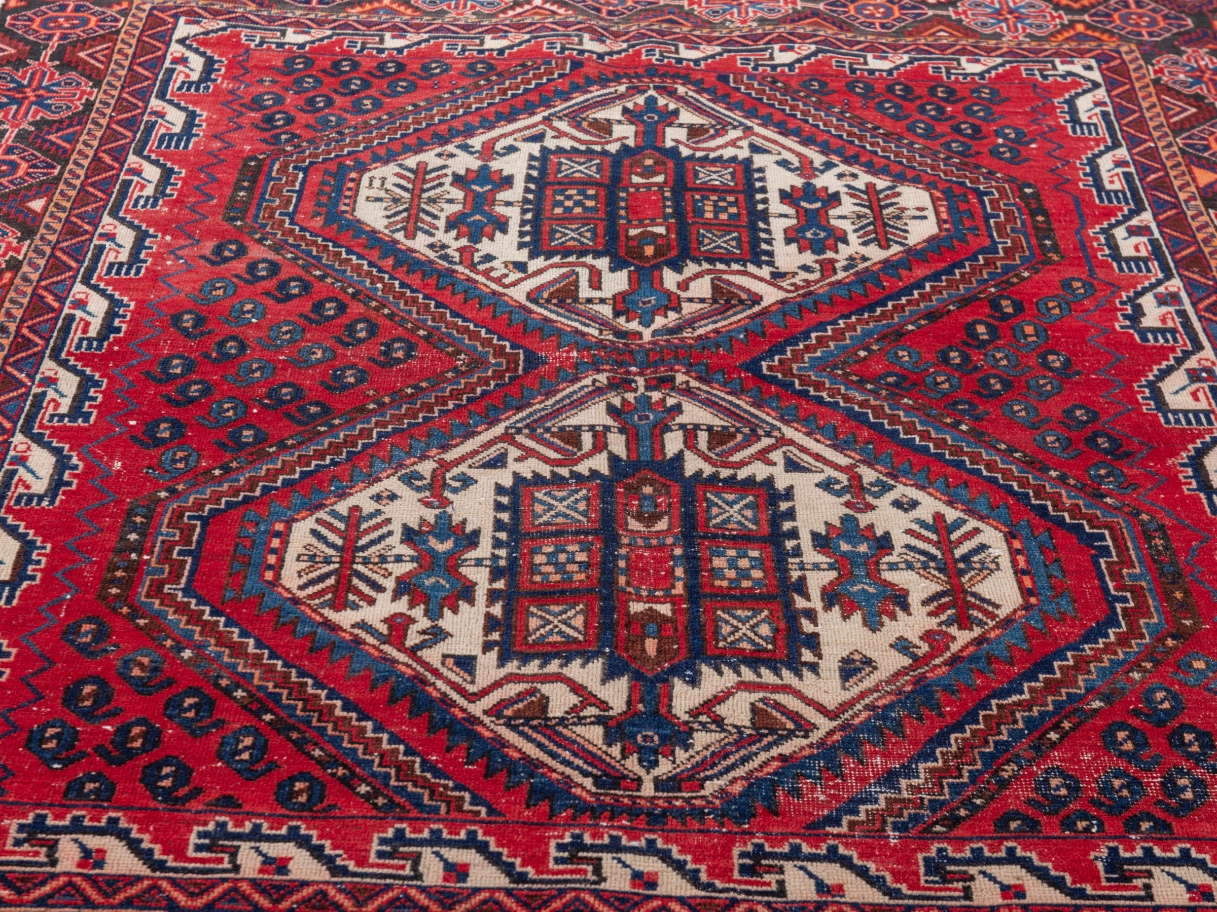 Persian Sirjan accent rug in burgundy and deep red, view 10 of 19