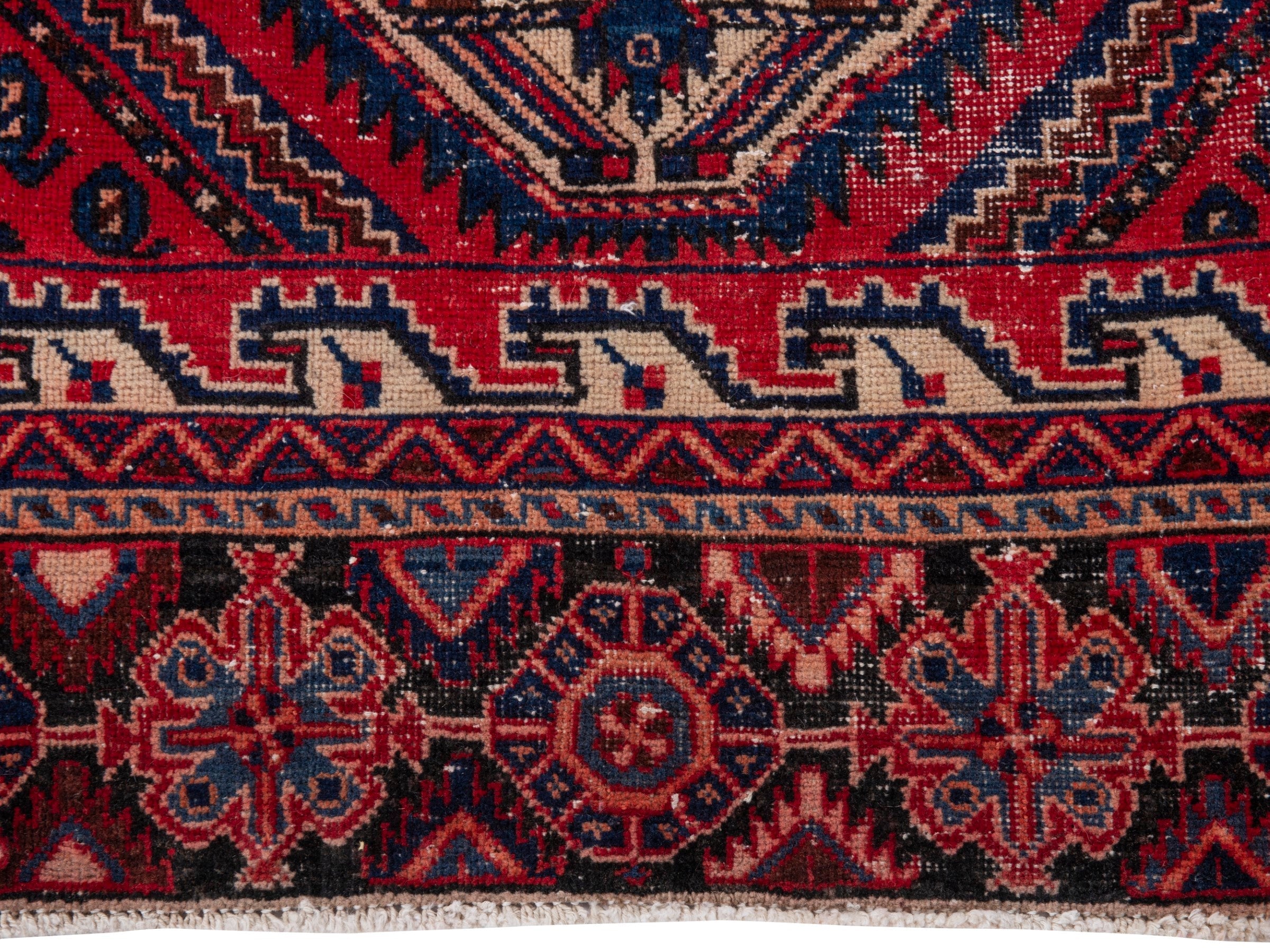 Persian Sirjan accent rug in burgundy and deep red, view 11 of 19