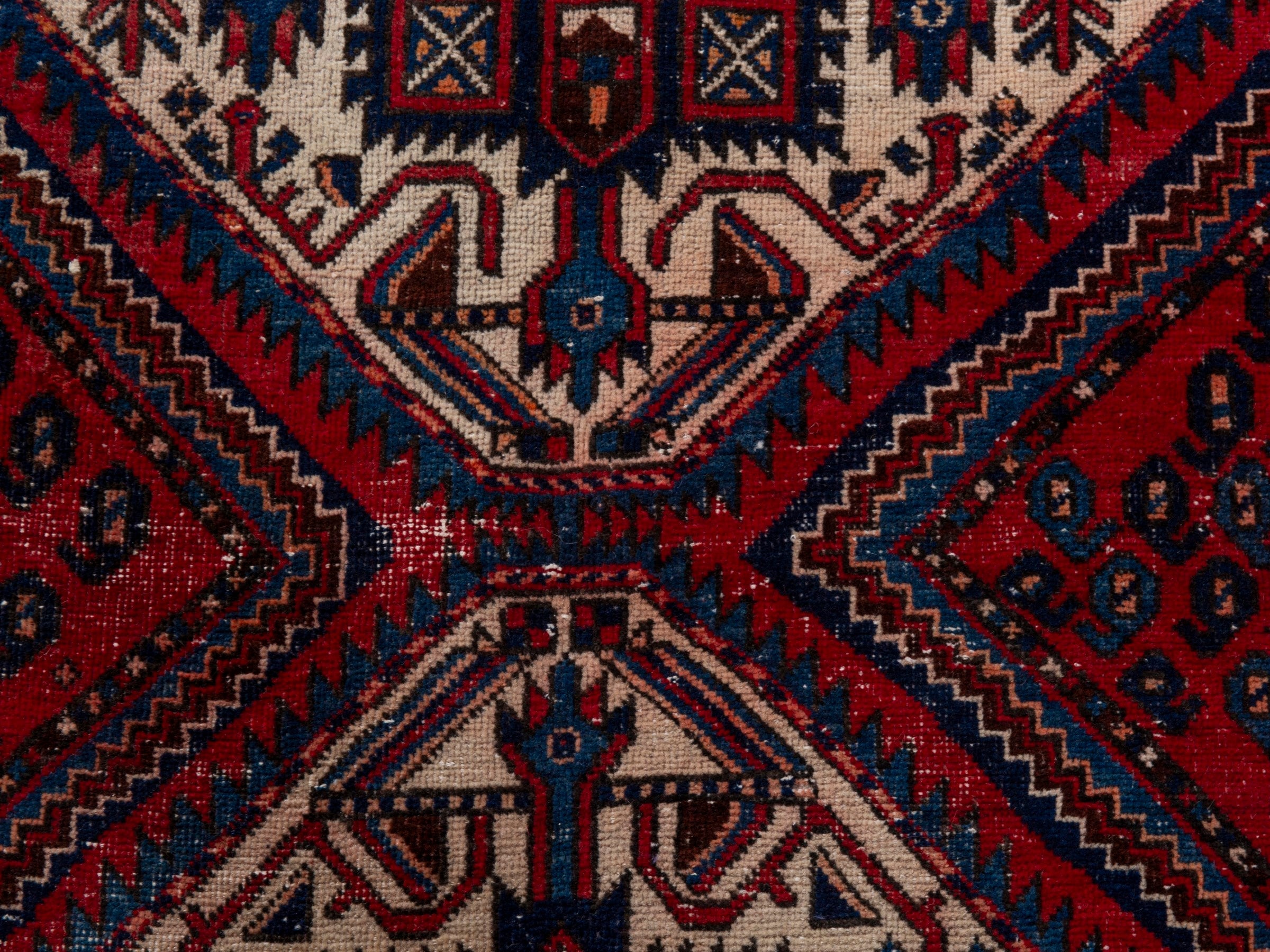 Persian Sirjan accent rug in burgundy and deep red, view 13 of 19