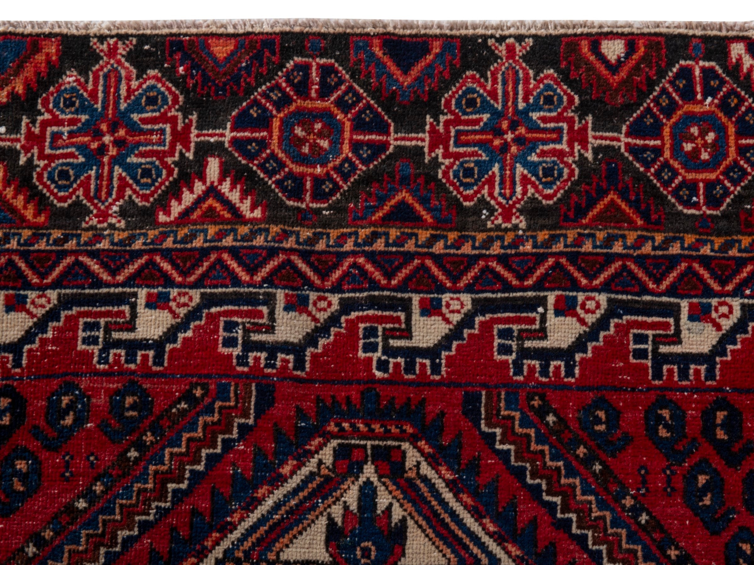 Persian Sirjan accent rug in burgundy and deep red, view 14 of 19