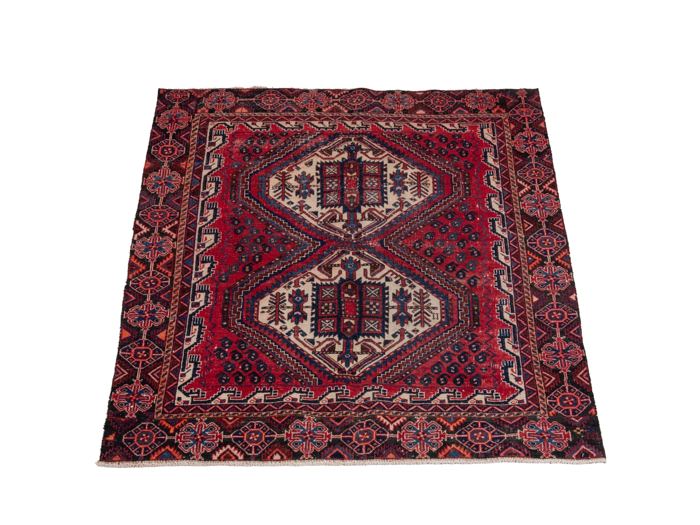 Persian Sirjan accent rug in burgundy and deep red, view 2 of 19