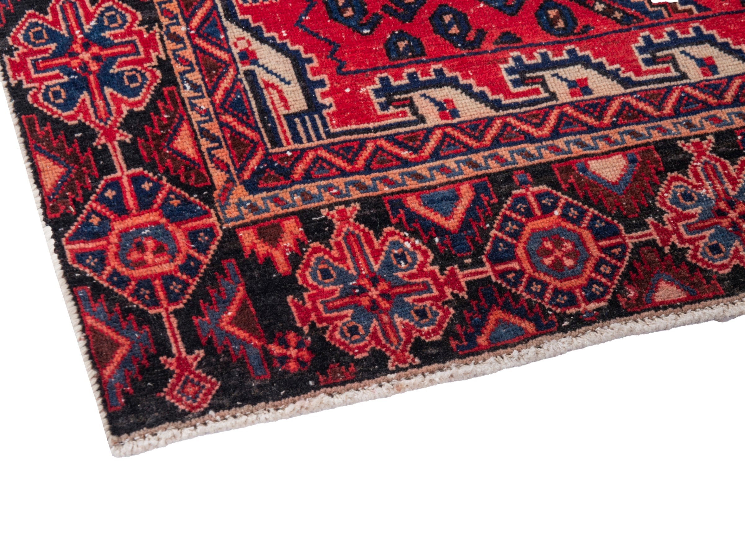 Persian Sirjan accent rug in burgundy and deep red, view 6 of 19