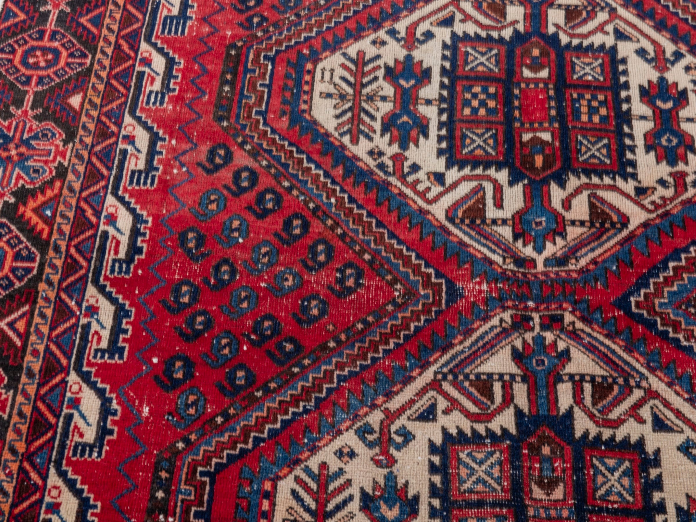 Persian Sirjan accent rug in burgundy and deep red, view 7 of 19