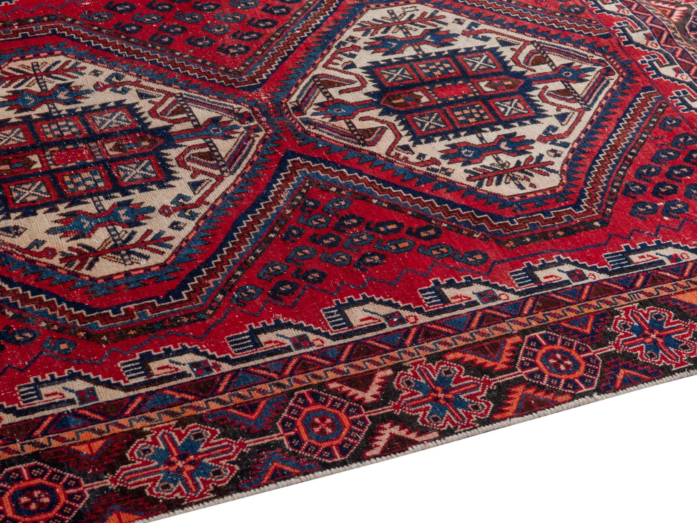 Persian Sirjan accent rug in burgundy and deep red, view 8 of 19