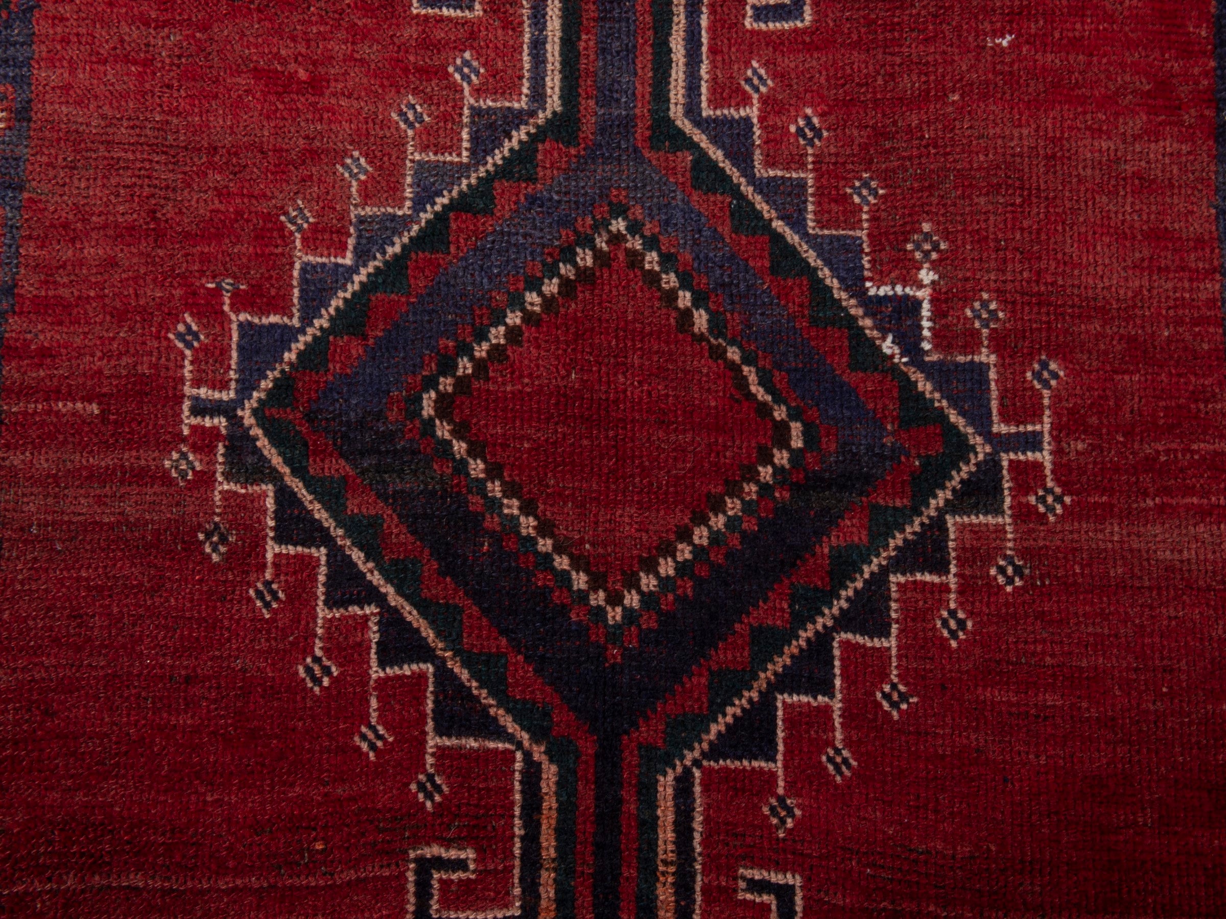 Persian Shiraz runner rug in deep red and burgundy, view 12 of 18