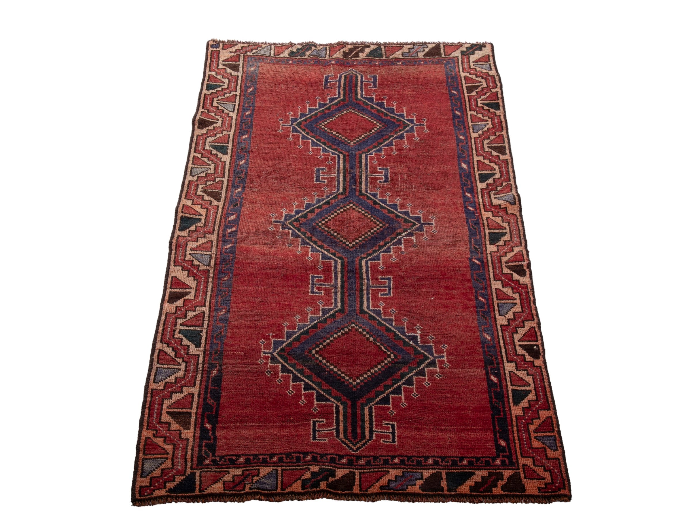 Persian Shiraz runner rug in deep red and burgundy, view 3 of 18