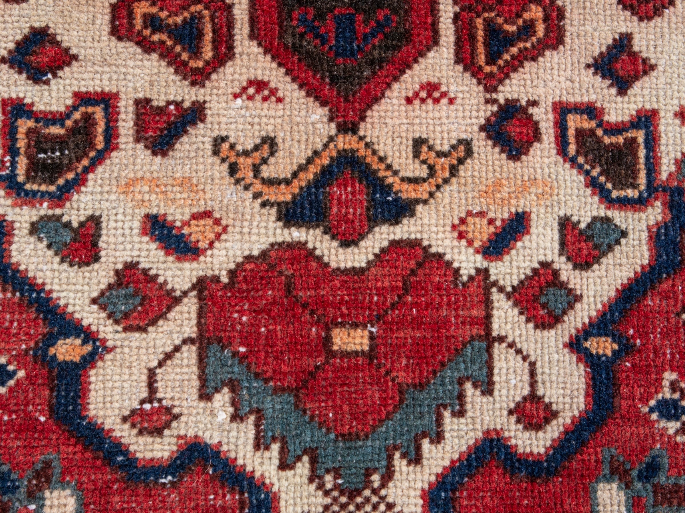 Persian Bakhtiari area rug in burgundy and deep red, view 12 of 19