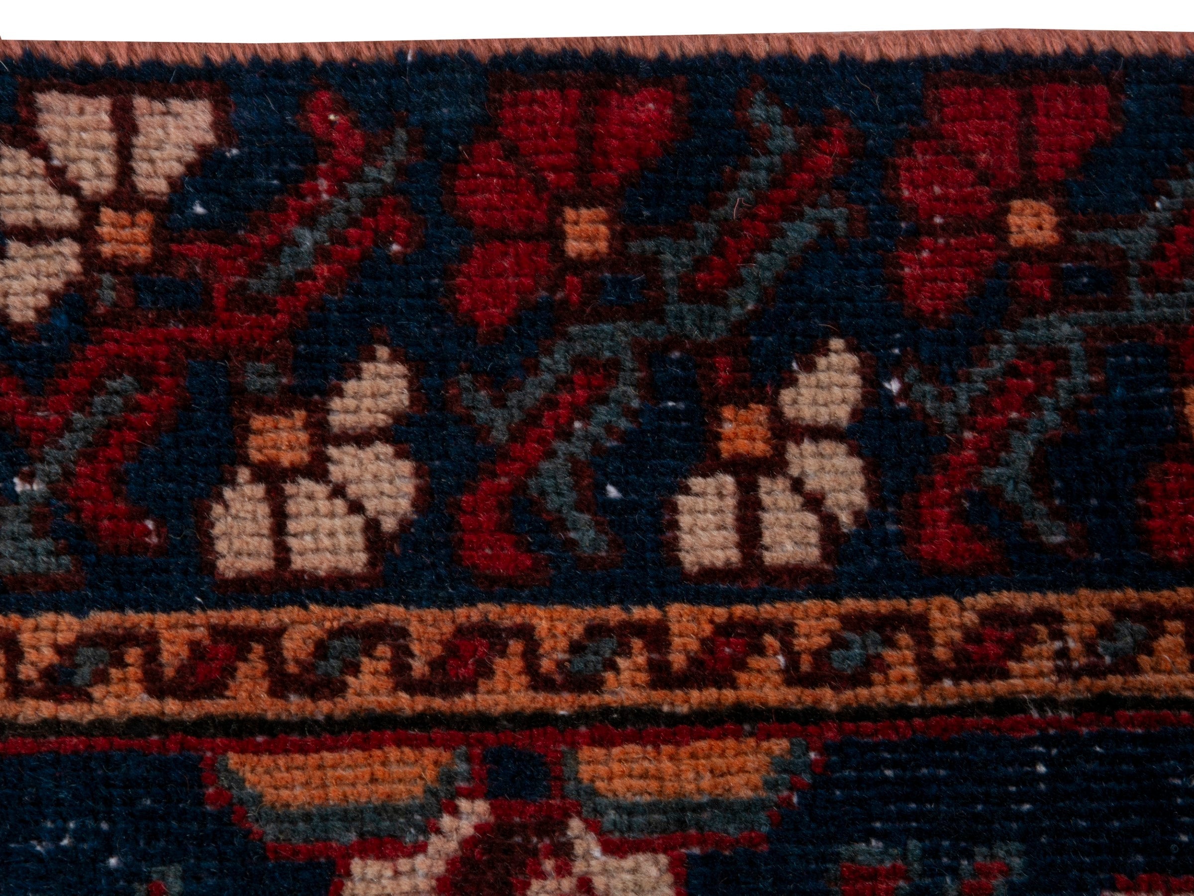 Persian Bakhtiari area rug in burgundy and deep red, view 14 of 19
