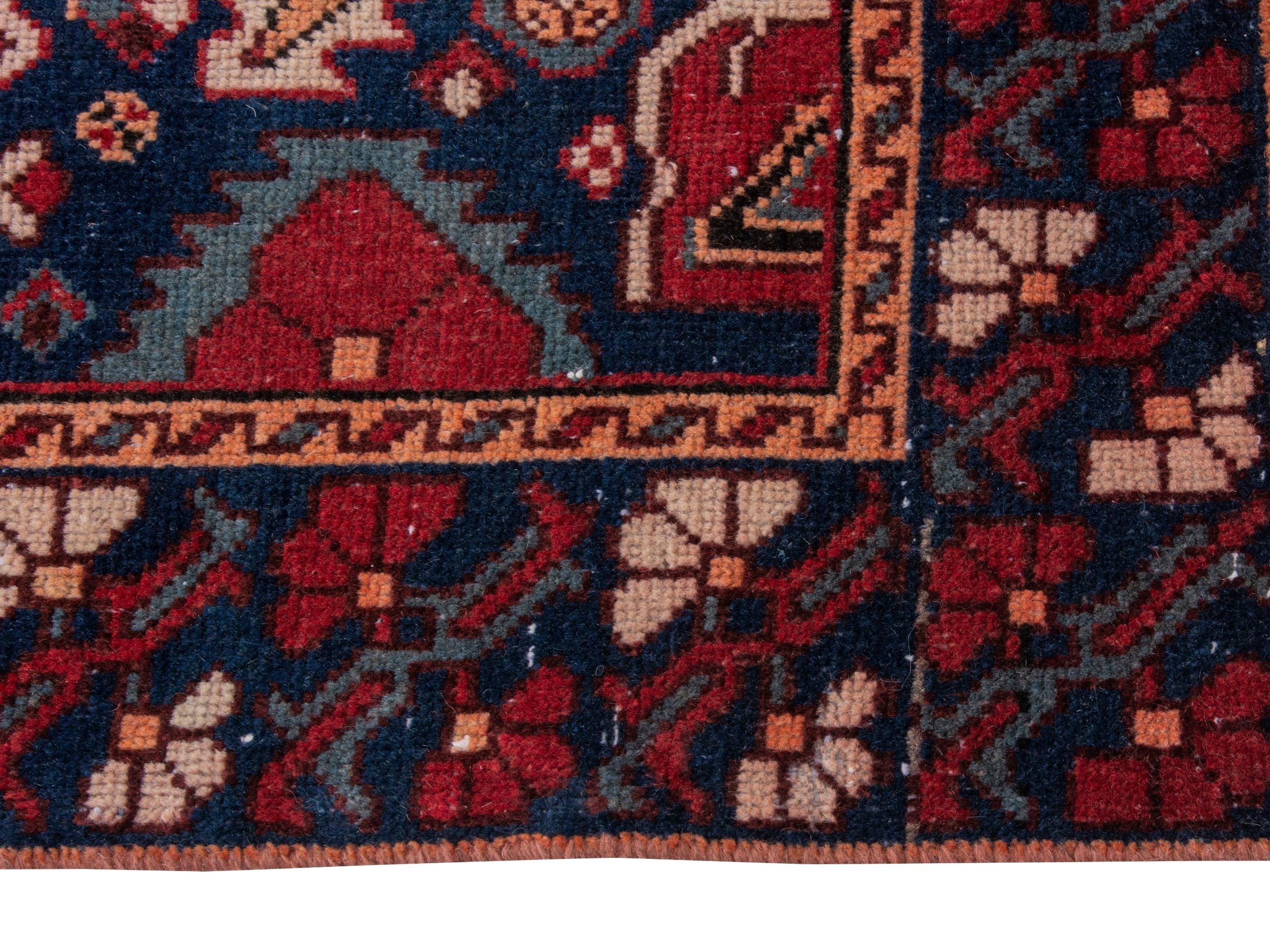 Persian Bakhtiari area rug in burgundy and deep red, view 5 of 19