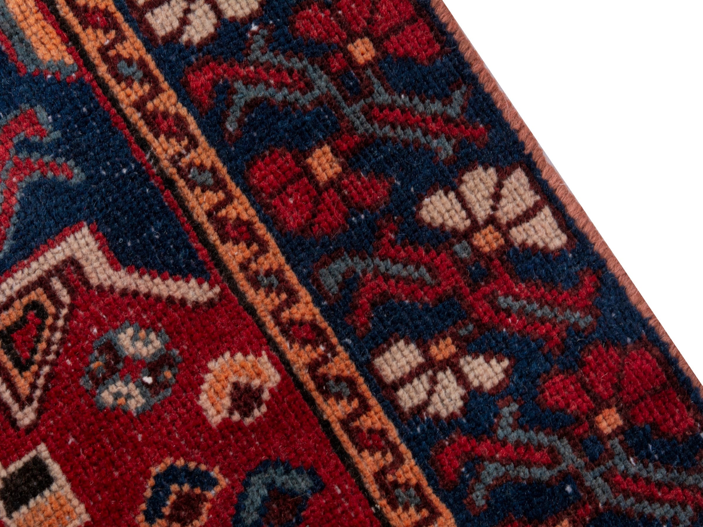 Persian Bakhtiari area rug in burgundy and deep red, view 7 of 19