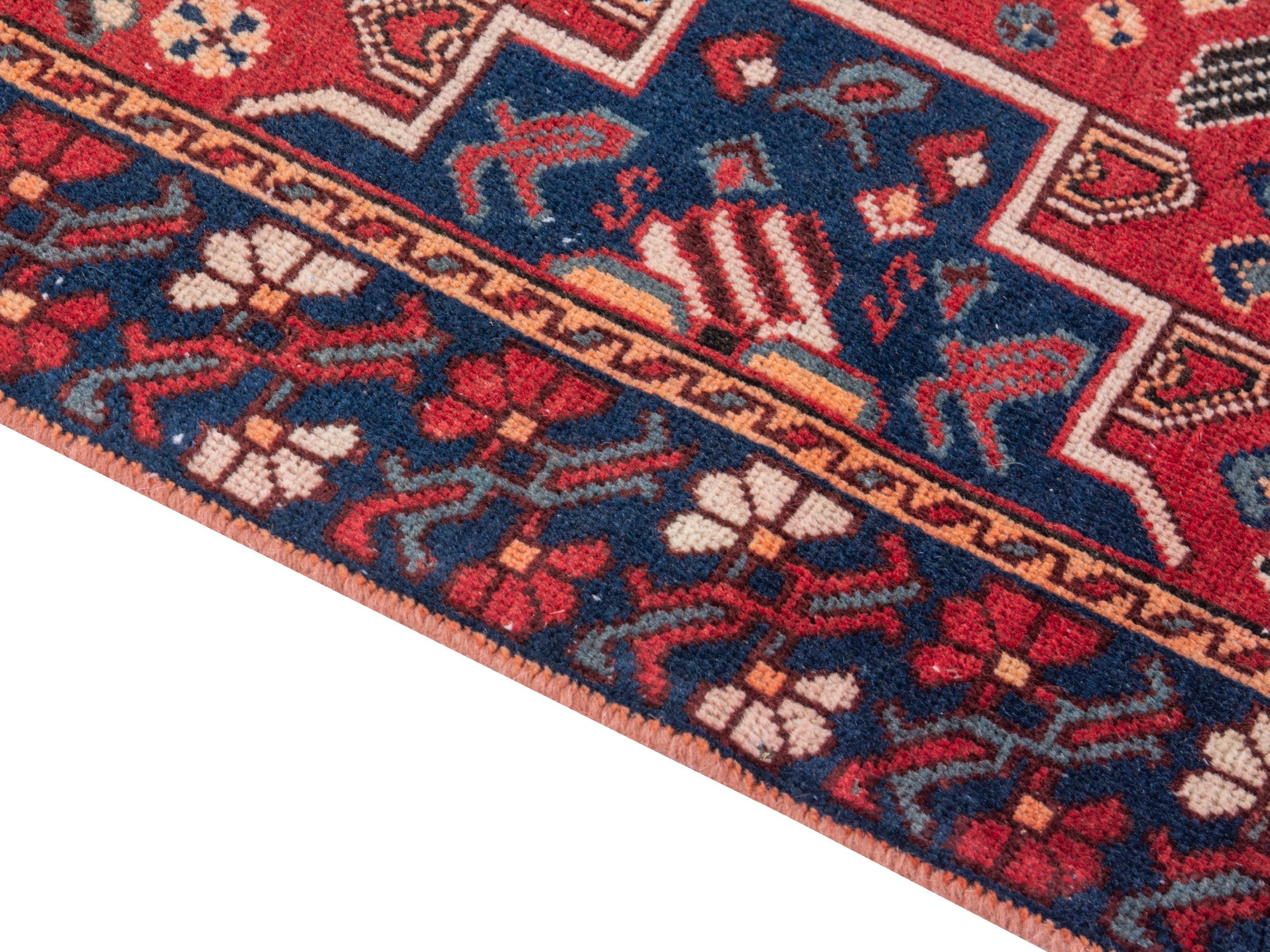 Persian Bakhtiari area rug in burgundy and deep red, view 8 of 19