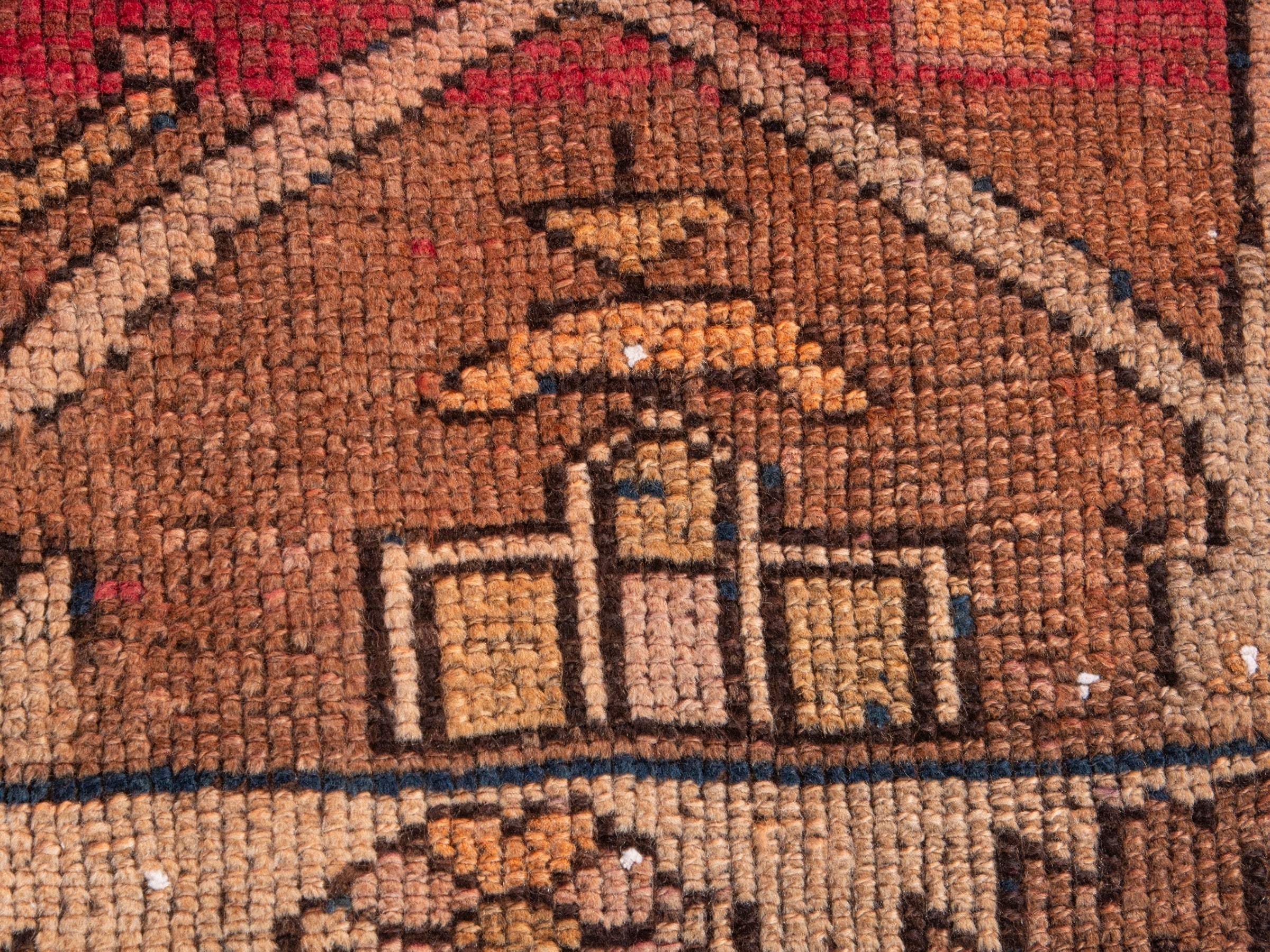 Persian Shiraz runner rug in terracotta and rose, view 11 of 18
