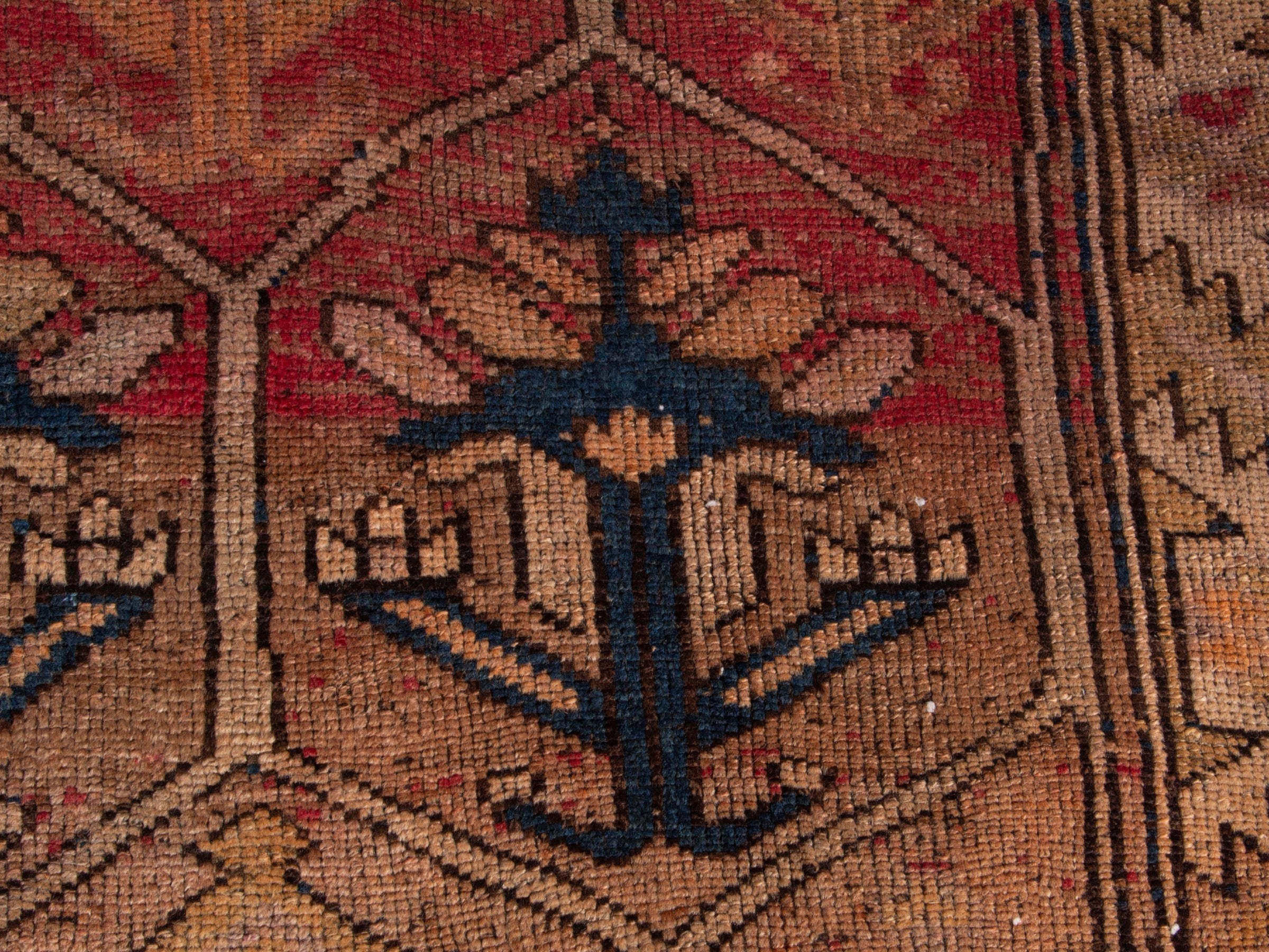 Persian Shiraz runner rug in terracotta and rose, view 12 of 18