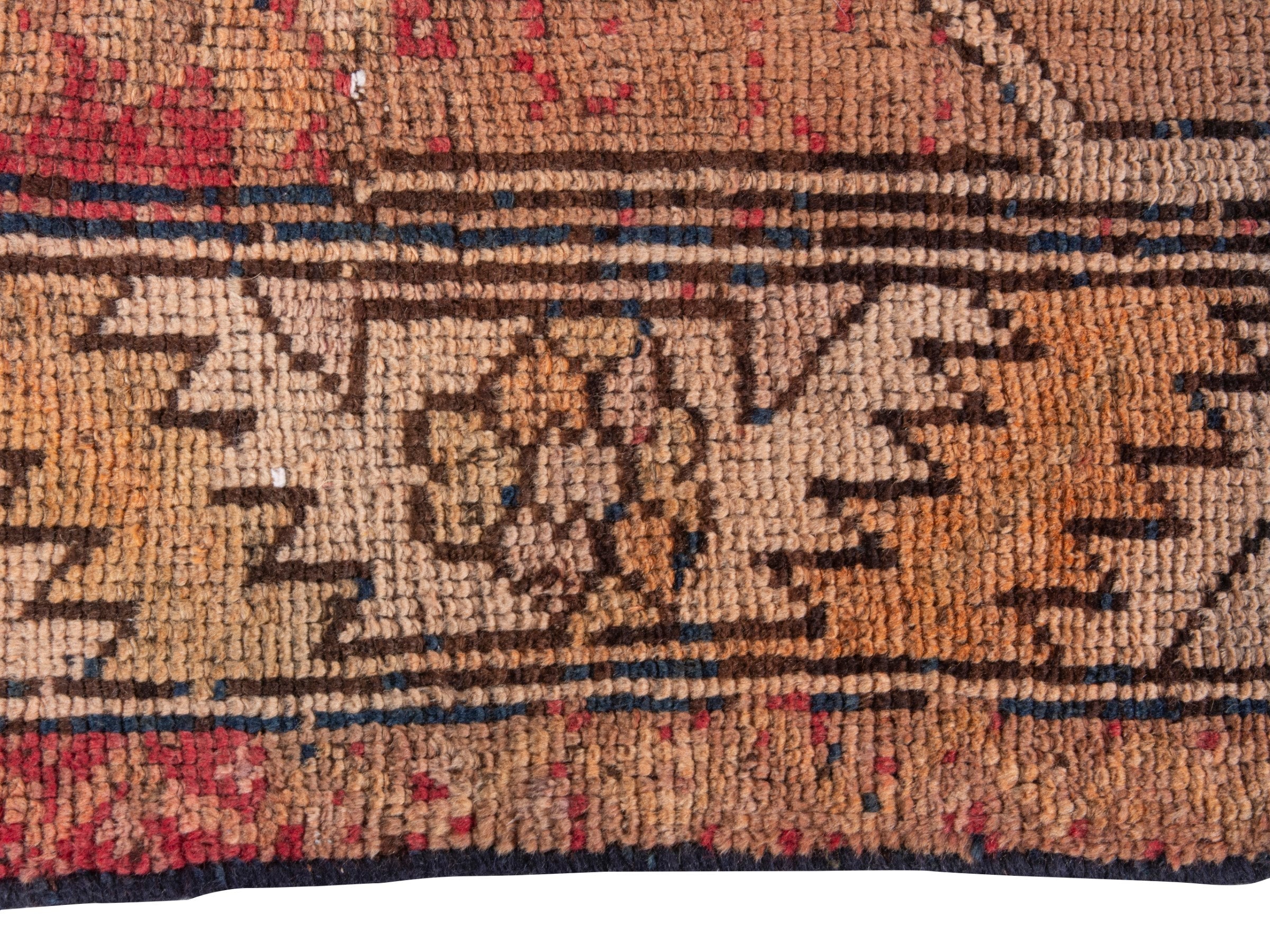 Persian Shiraz runner rug in terracotta and rose, view 13 of 18