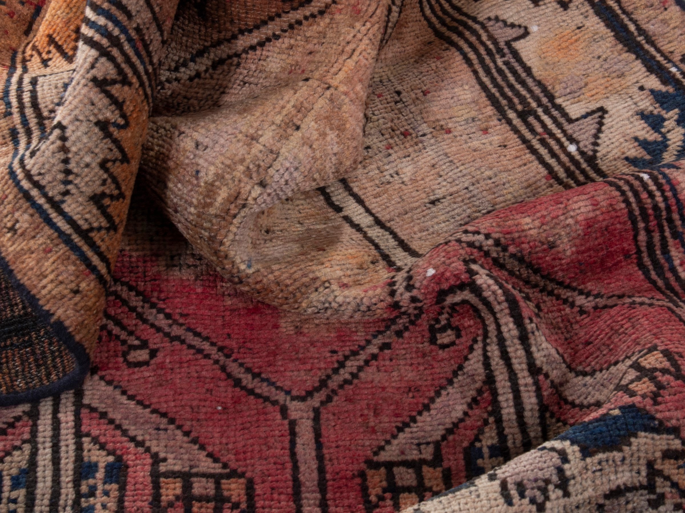 Persian Shiraz runner rug in terracotta and rose, view 15 of 18