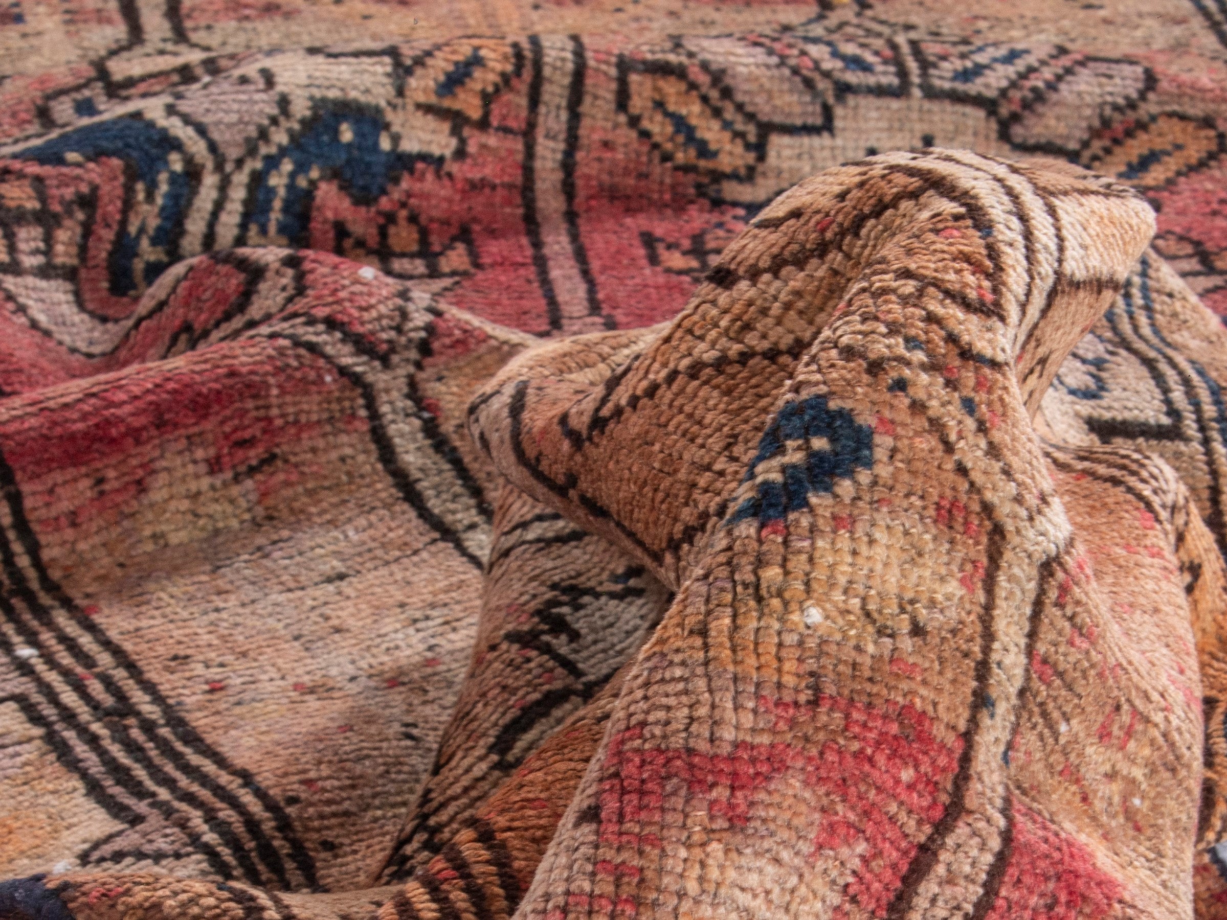 Persian Shiraz runner rug in terracotta and rose, view 16 of 18