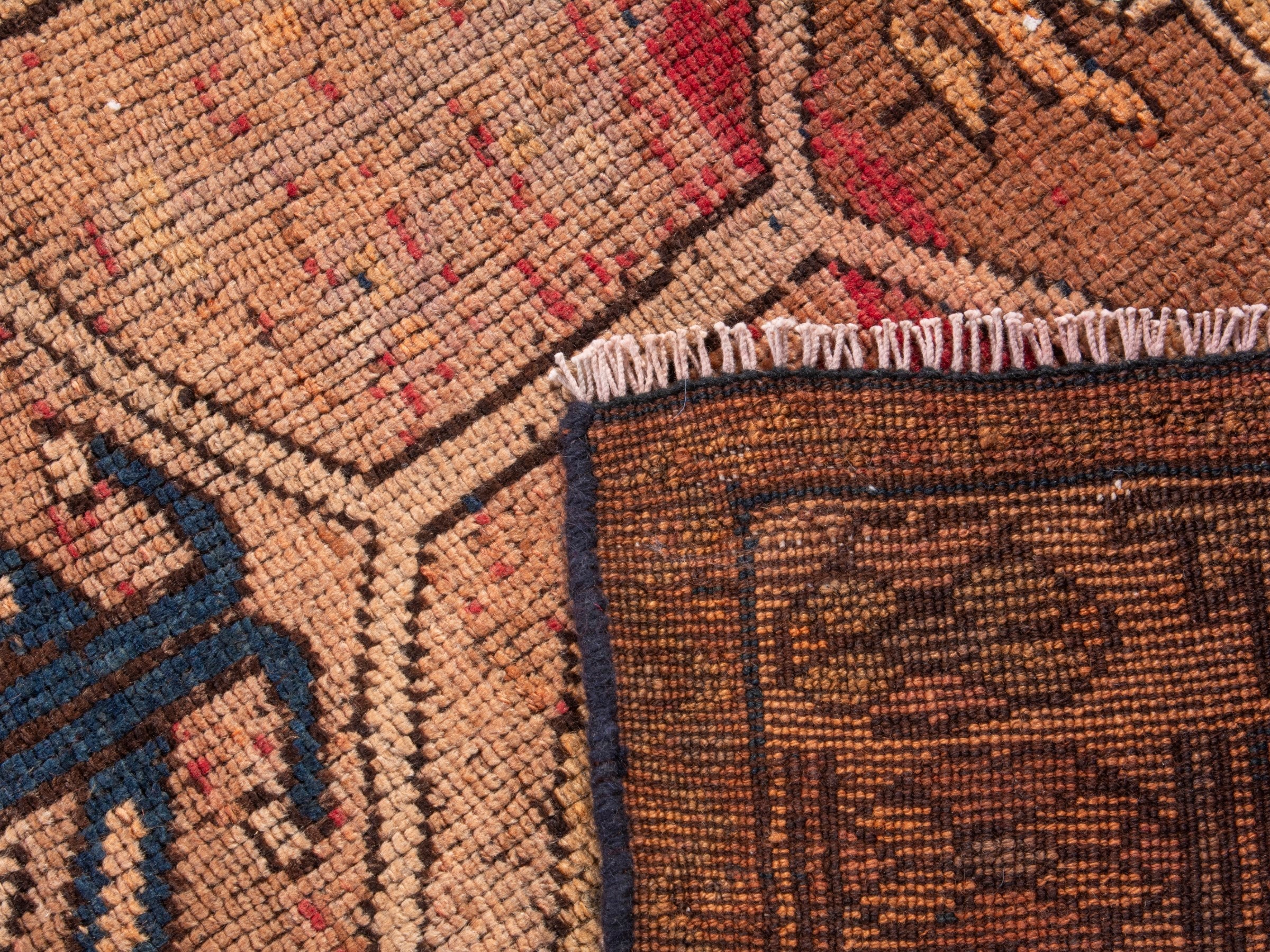 Persian Shiraz runner rug in terracotta and rose, view 18 of 18