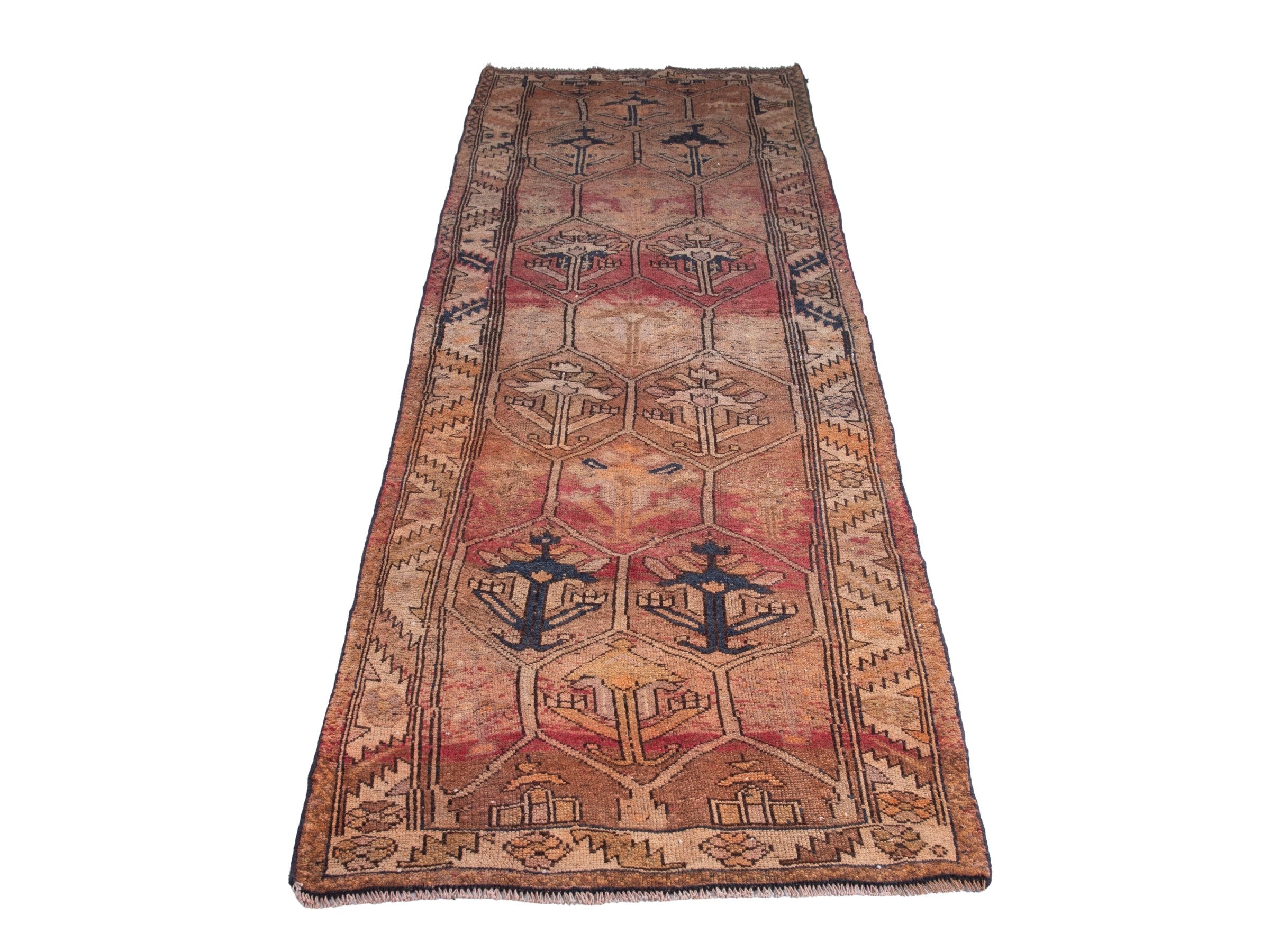 Persian Shiraz runner rug in terracotta and rose, view 2 of 18