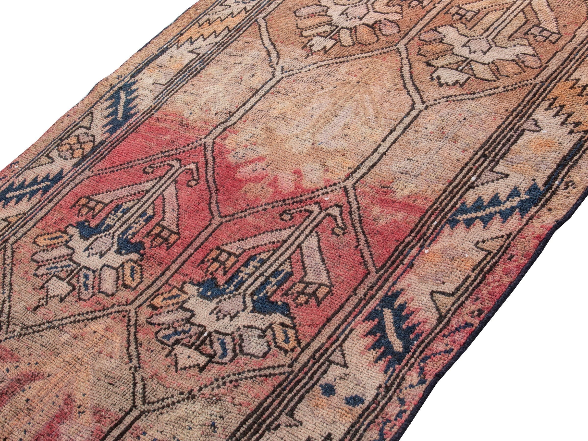 Persian Shiraz runner rug in terracotta and rose, view 4 of 18