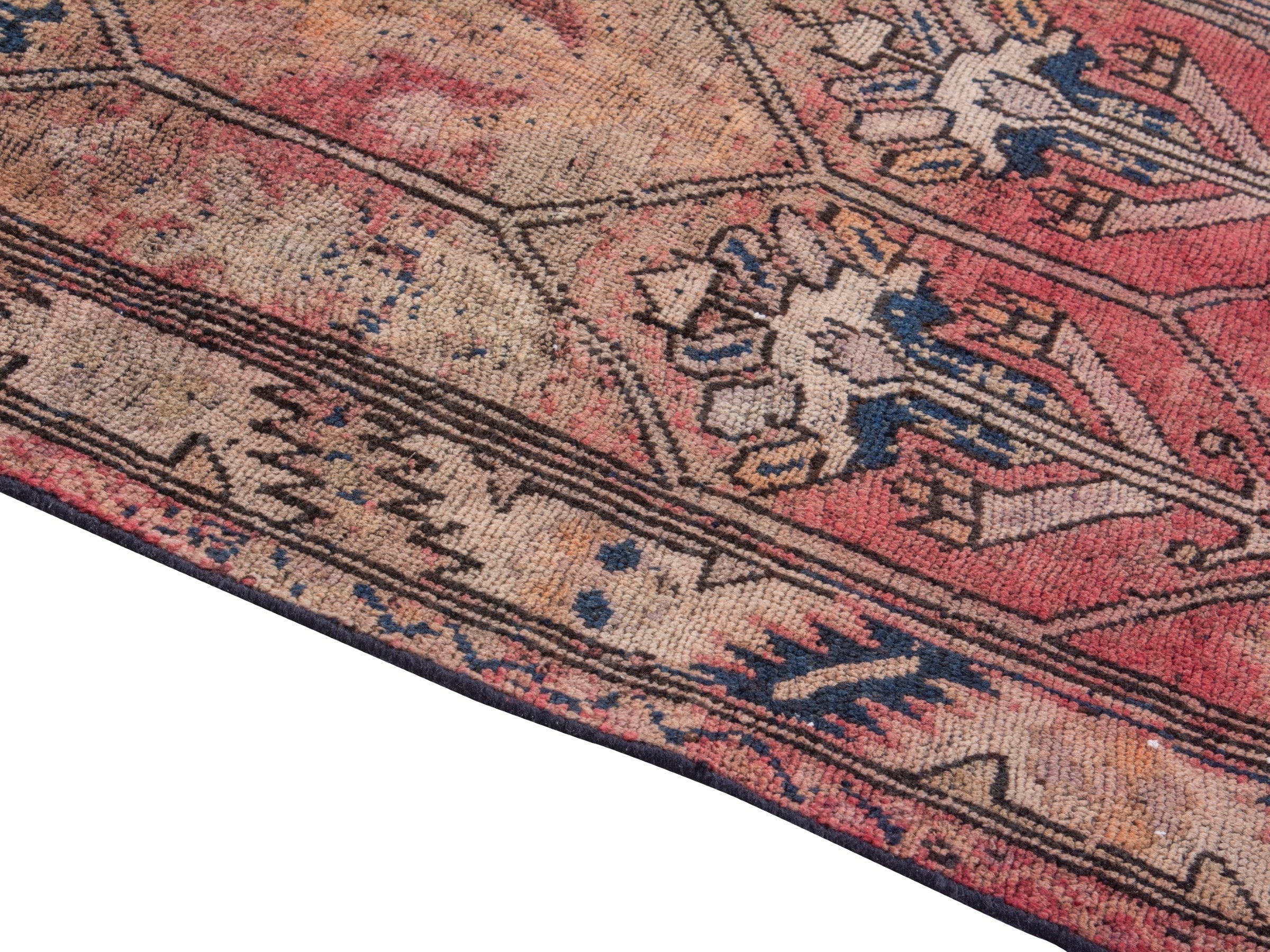 Persian Shiraz runner rug in terracotta and rose, view 8 of 18