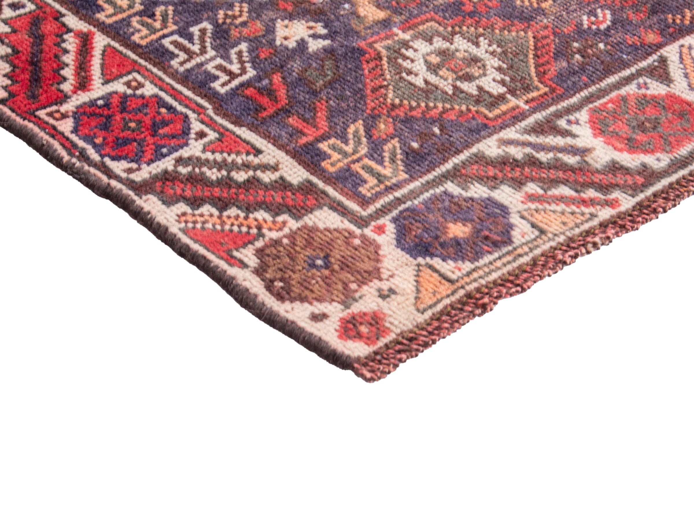 Persian Shiraz area rug in deep red and burgundy, view 6 of 17