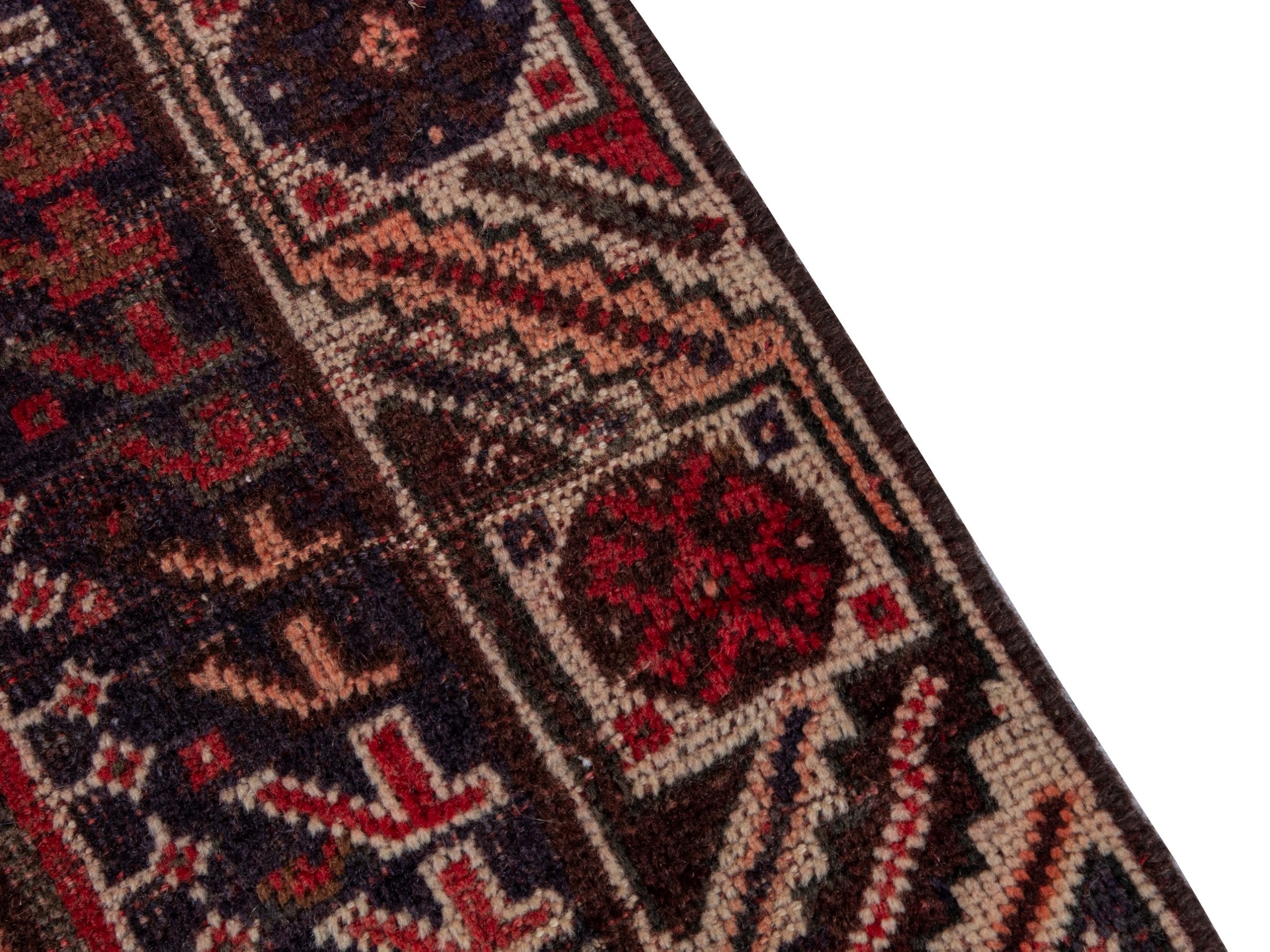 Persian Shiraz area rug in deep red and burgundy, view 7 of 17