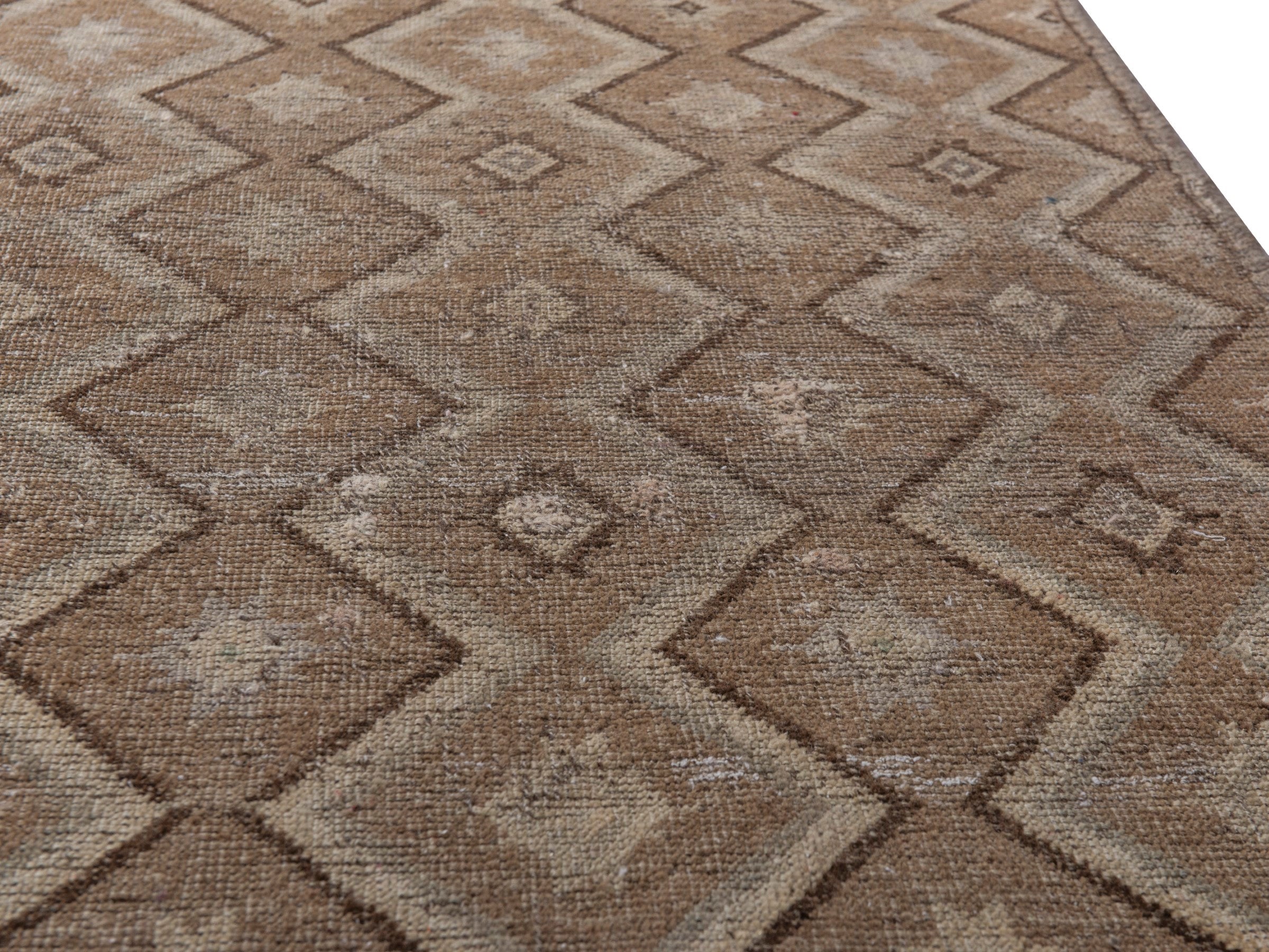 Persian Shiraz accent rug in taupe and greige, view 10 of 17