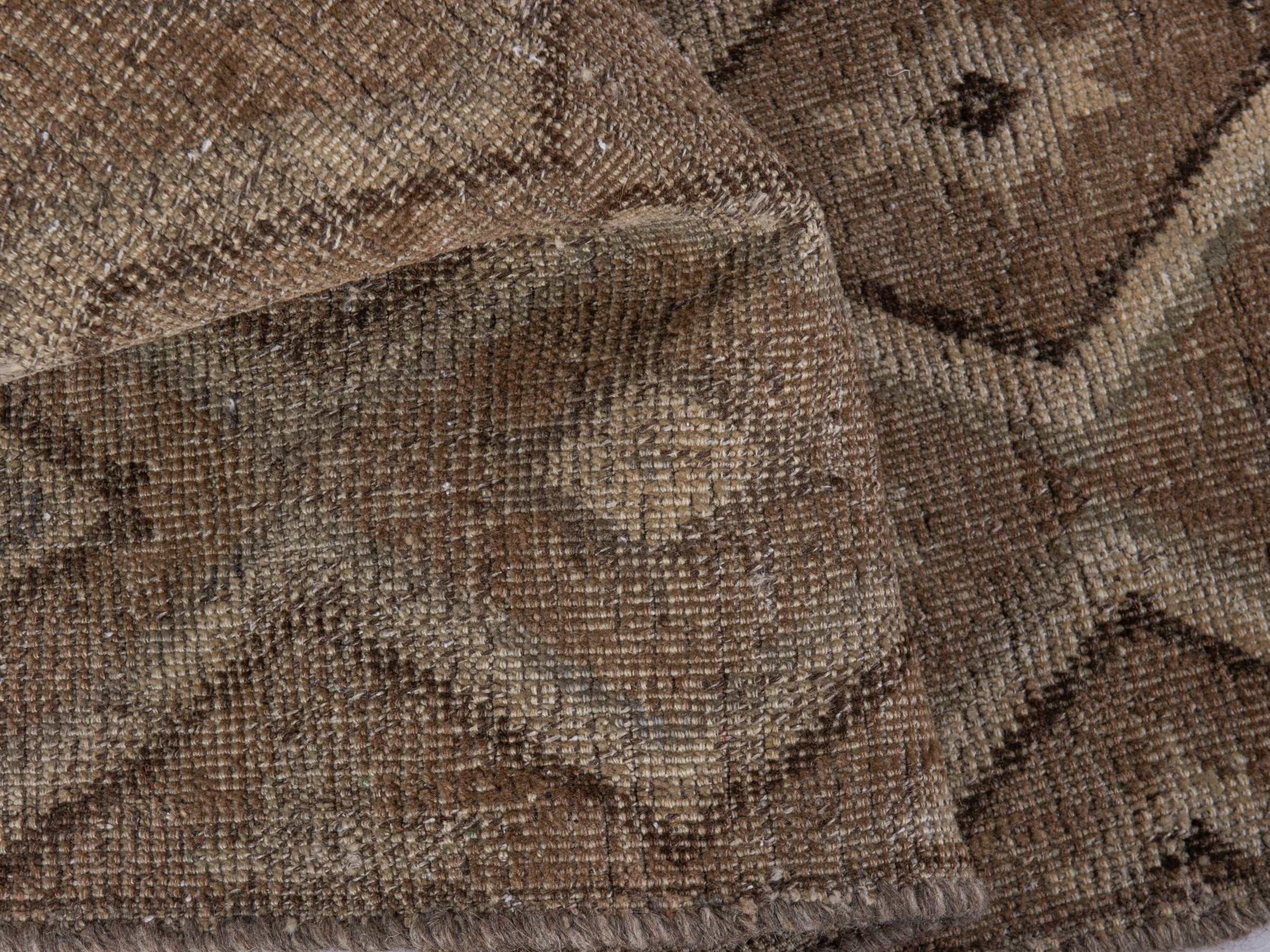 Persian Shiraz accent rug in taupe and greige, view 14 of 17