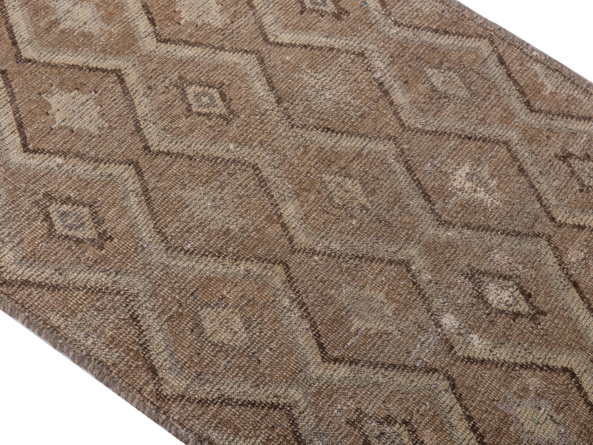 Persian Shiraz accent rug in taupe and greige, view 4 of 17