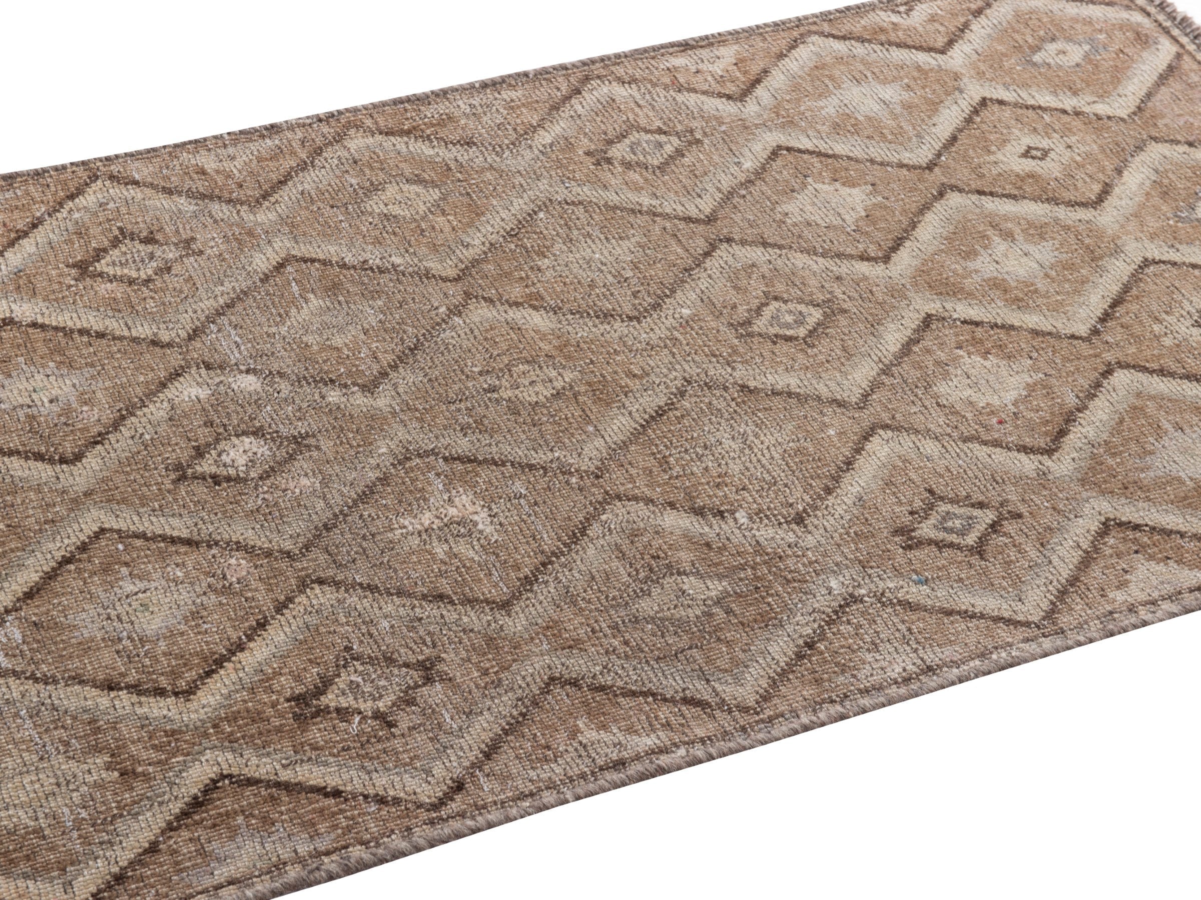 Persian Shiraz accent rug in taupe and greige, view 8 of 17
