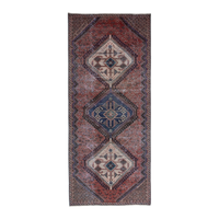 Persian Bakhtiari runner rug in rust and dark blue, 3'11" x 9'1"