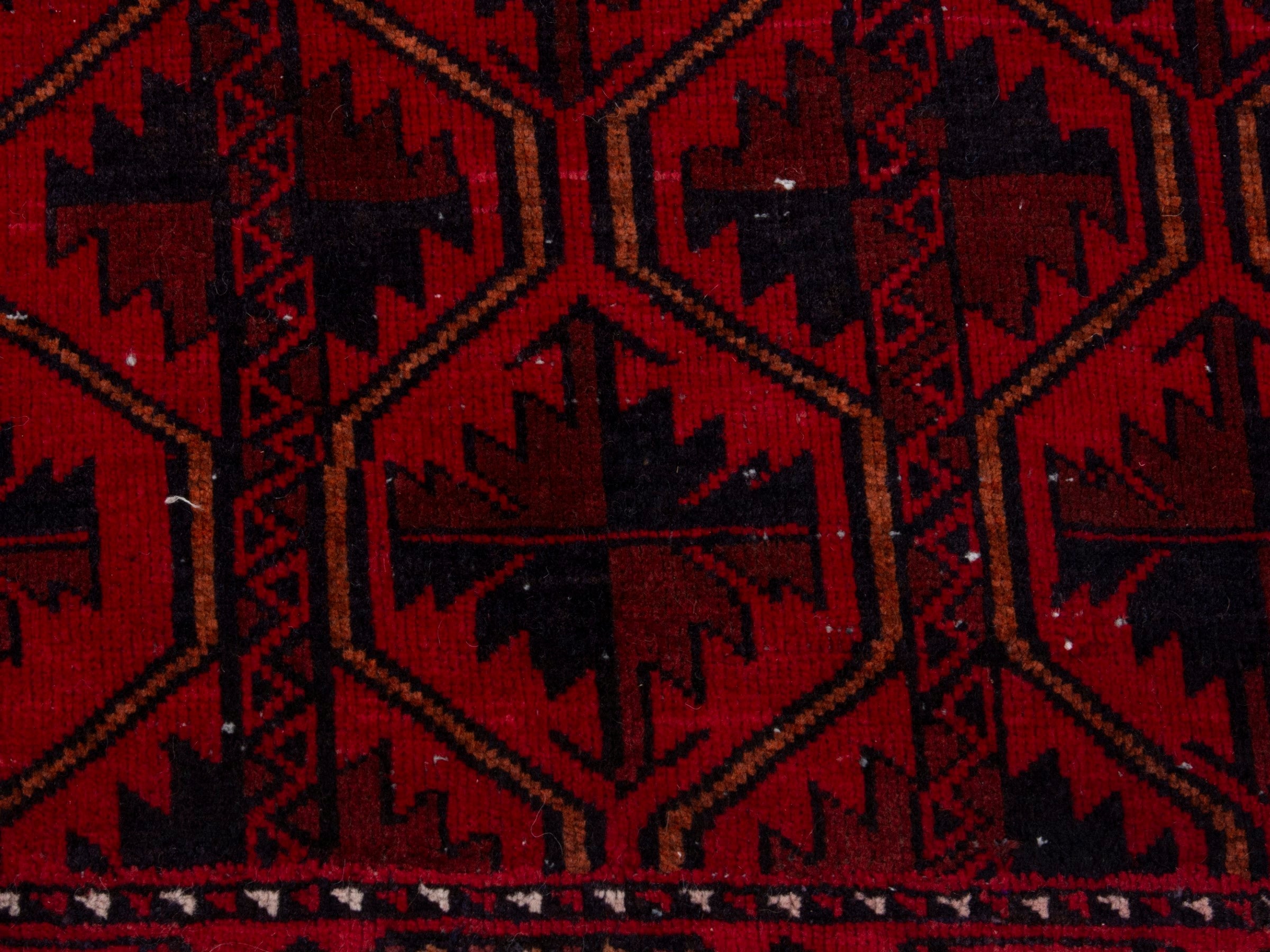 Persian Baluch accent rug in burgundy and deep red, view 11 of 17