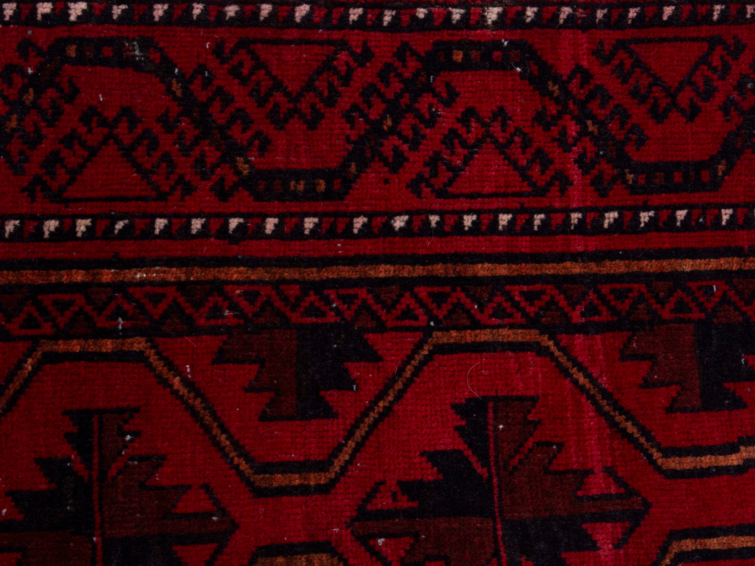 Persian Baluch accent rug in burgundy and deep red, view 12 of 17