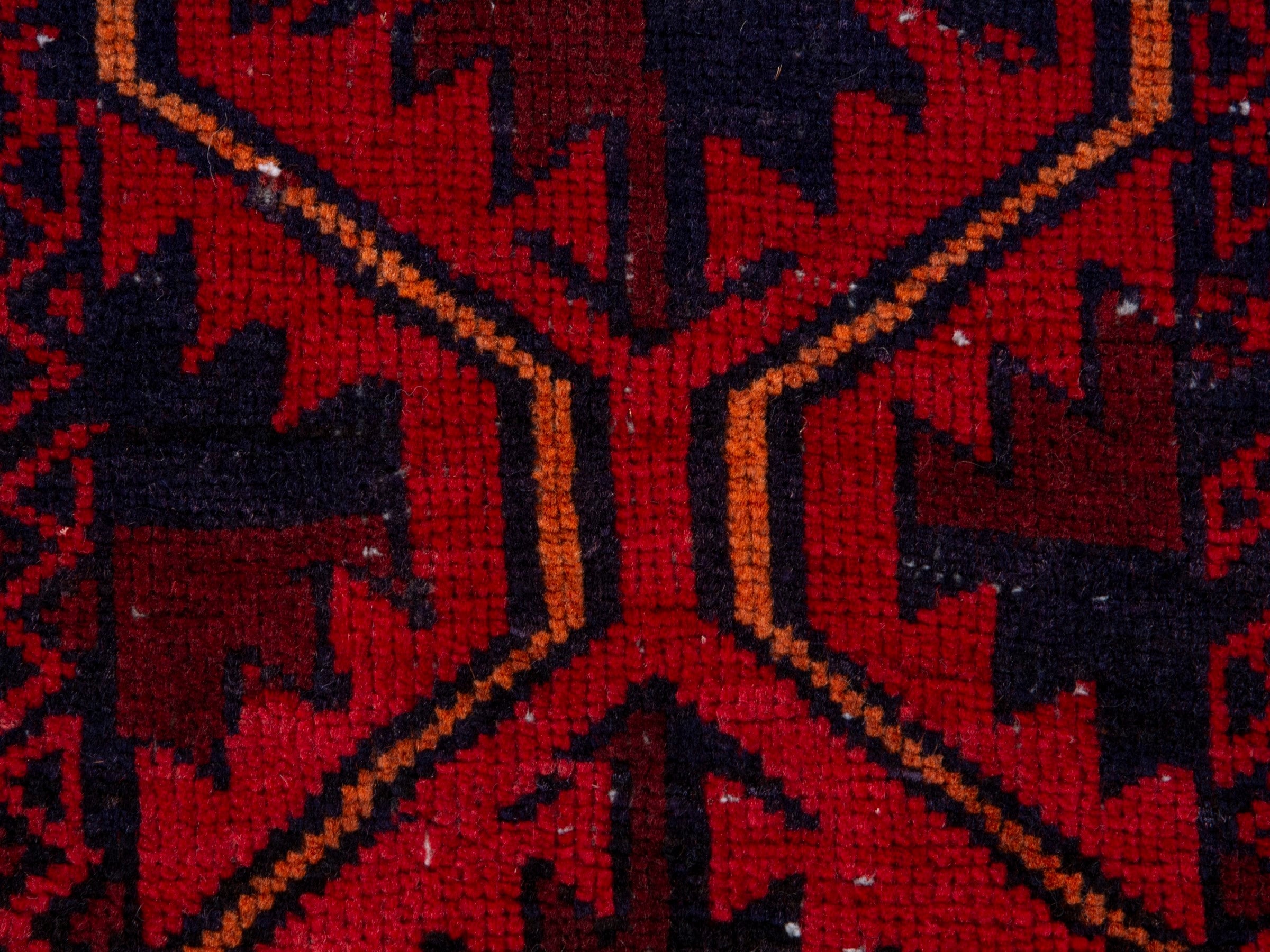 Persian Baluch accent rug in burgundy and deep red, view 13 of 17
