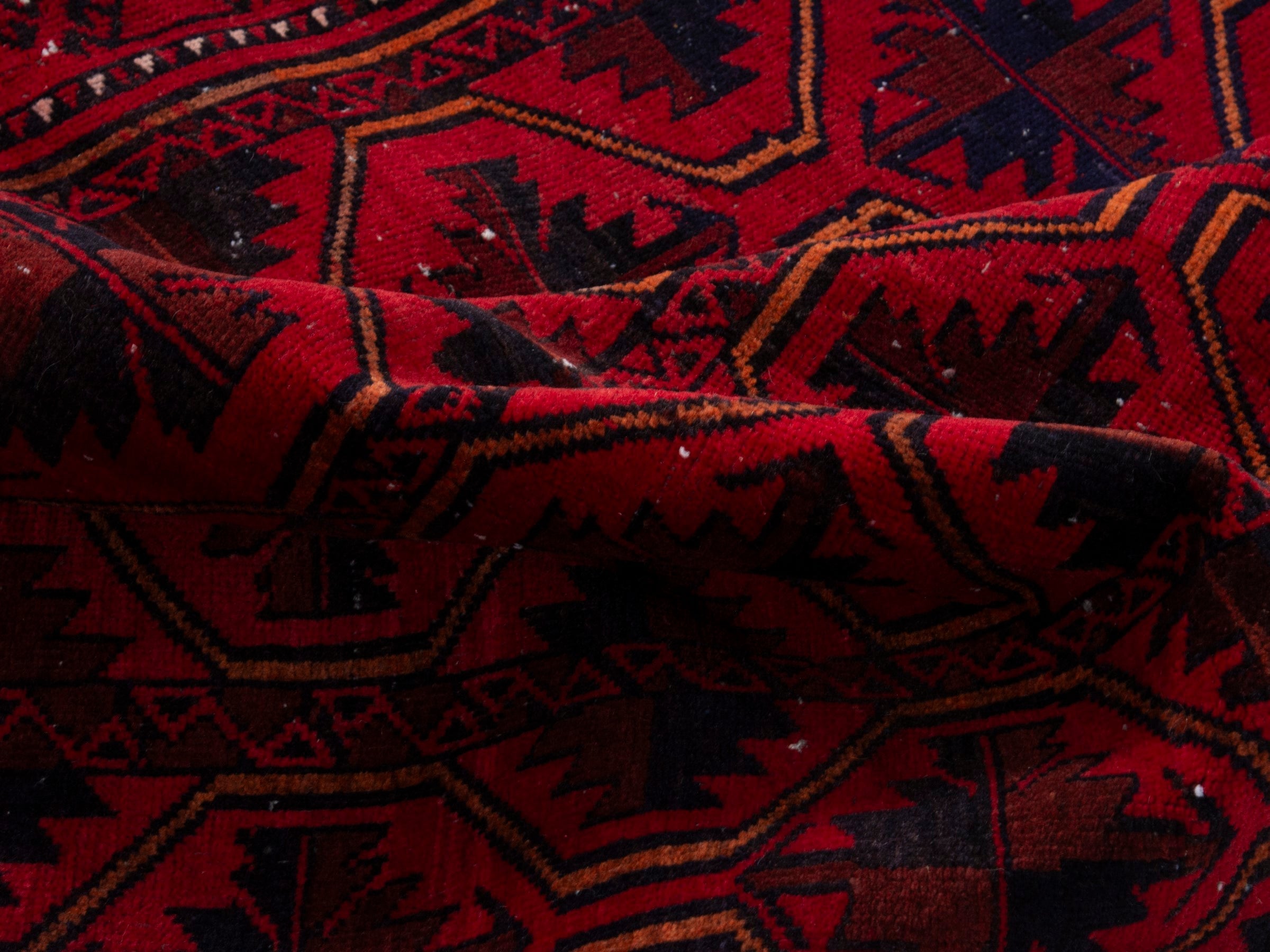 Persian Baluch accent rug in burgundy and deep red, view 16 of 17