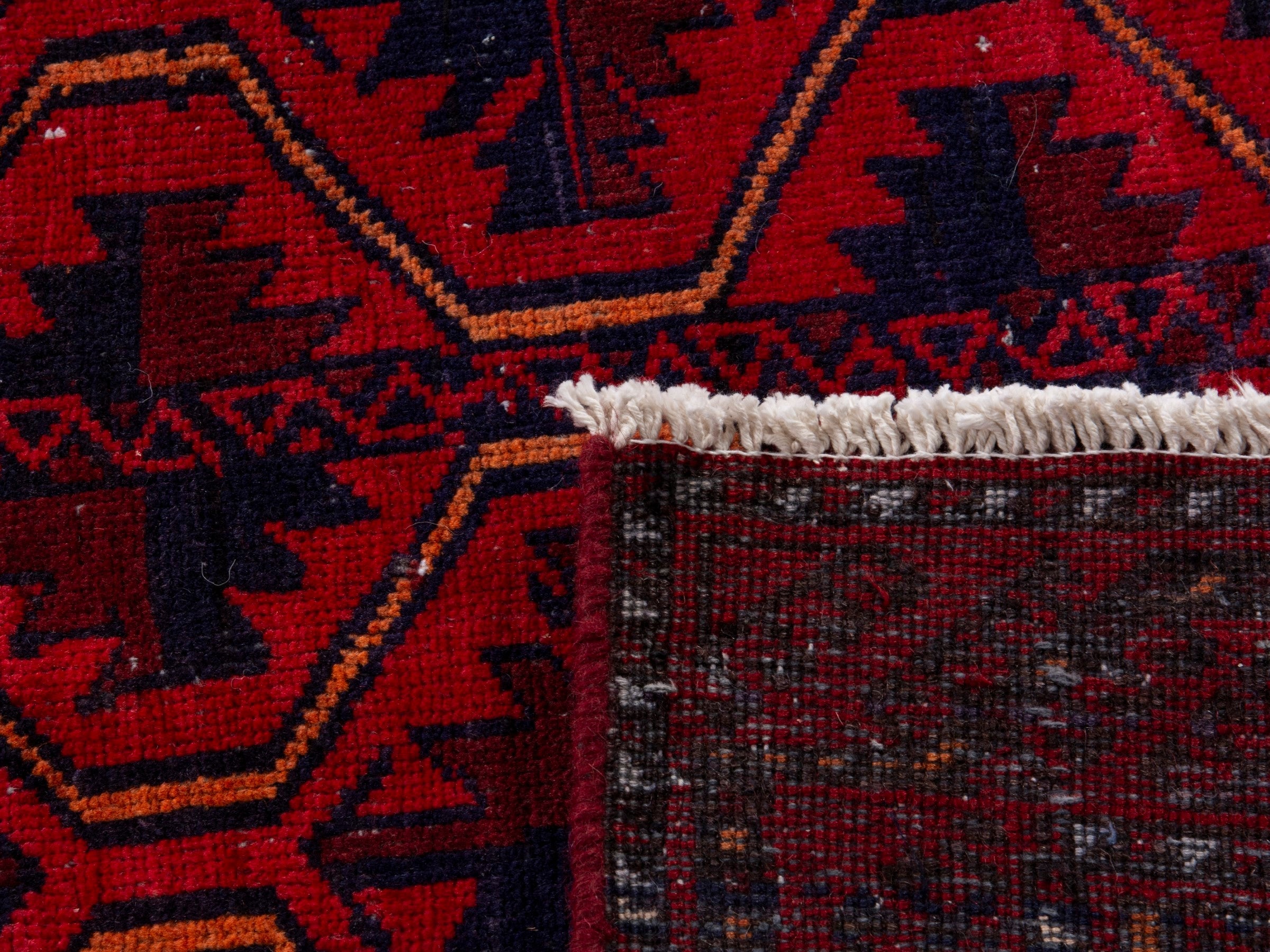 Persian Baluch accent rug in burgundy and deep red, view 17 of 17