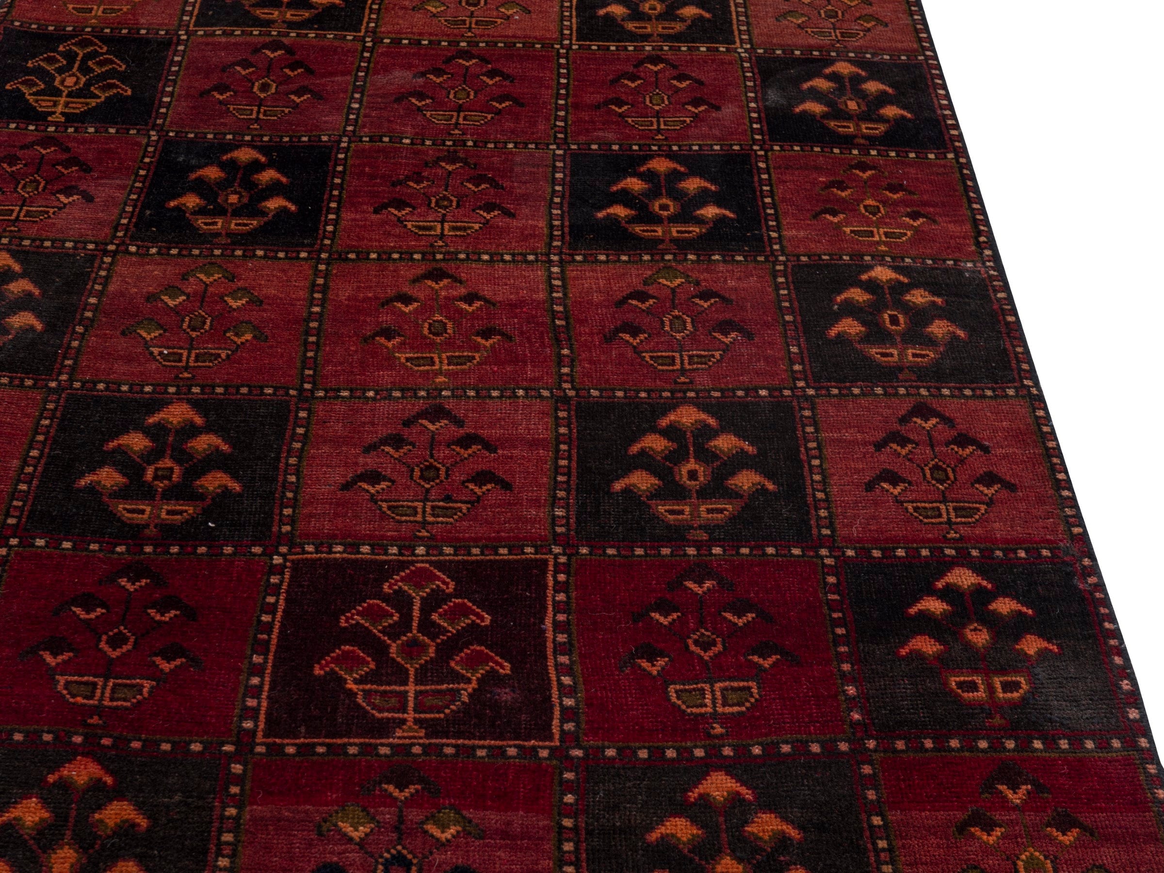 Persian Lori accent rug in burgundy and deep red, view 9 of 18