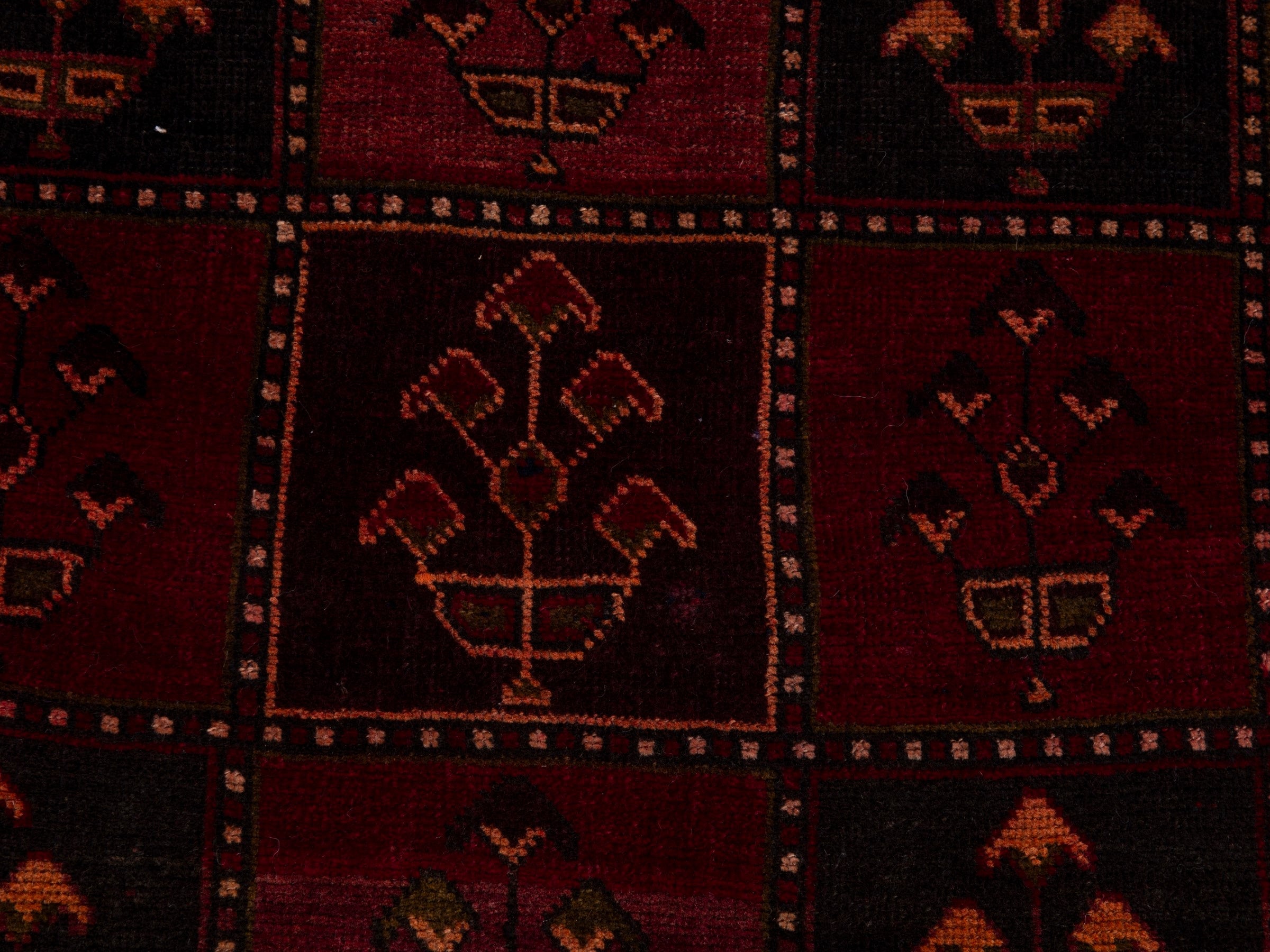 Persian Lori accent rug in burgundy and deep red, view 11 of 18