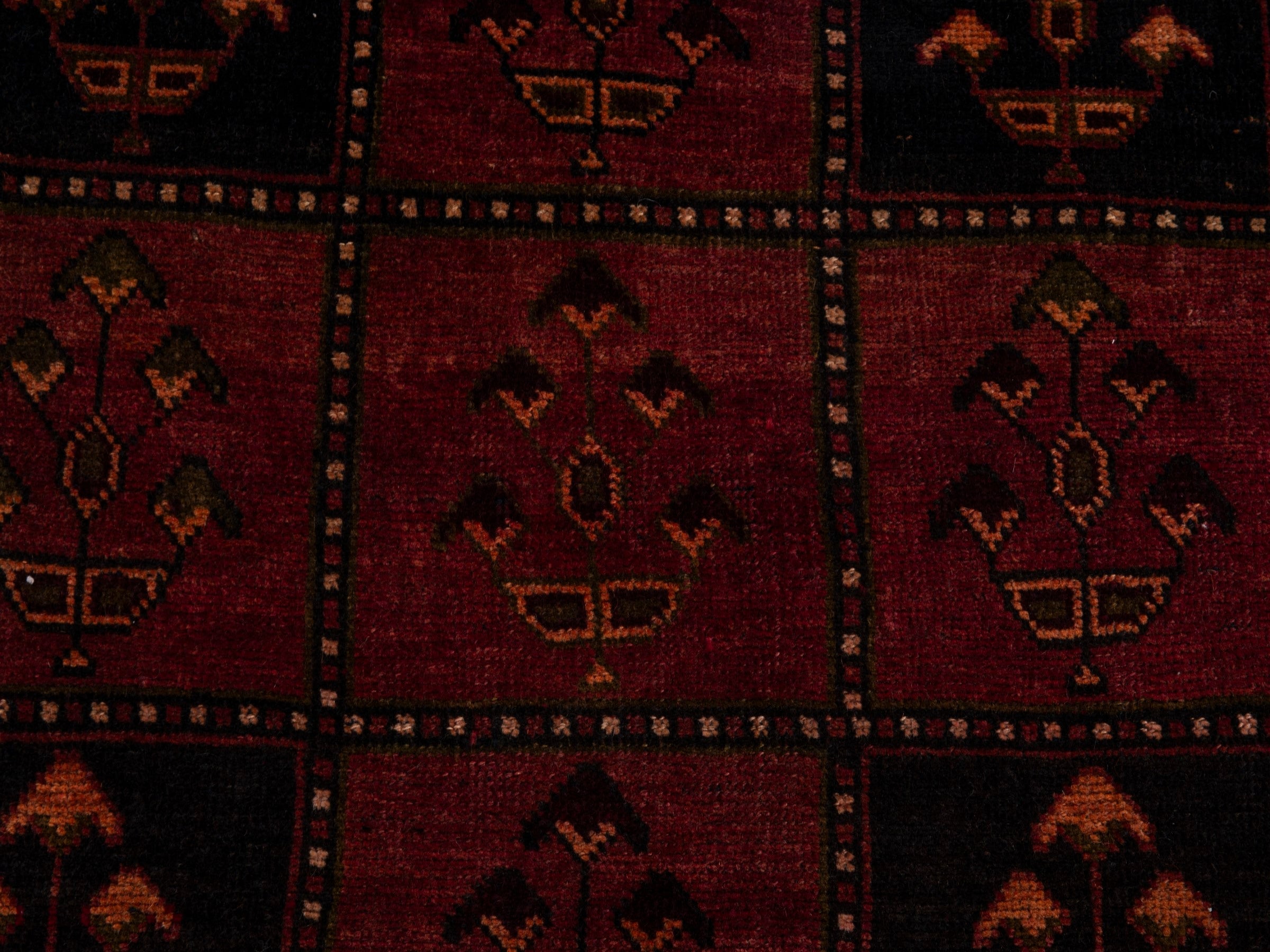 Persian Lori accent rug in burgundy and deep red, view 12 of 18