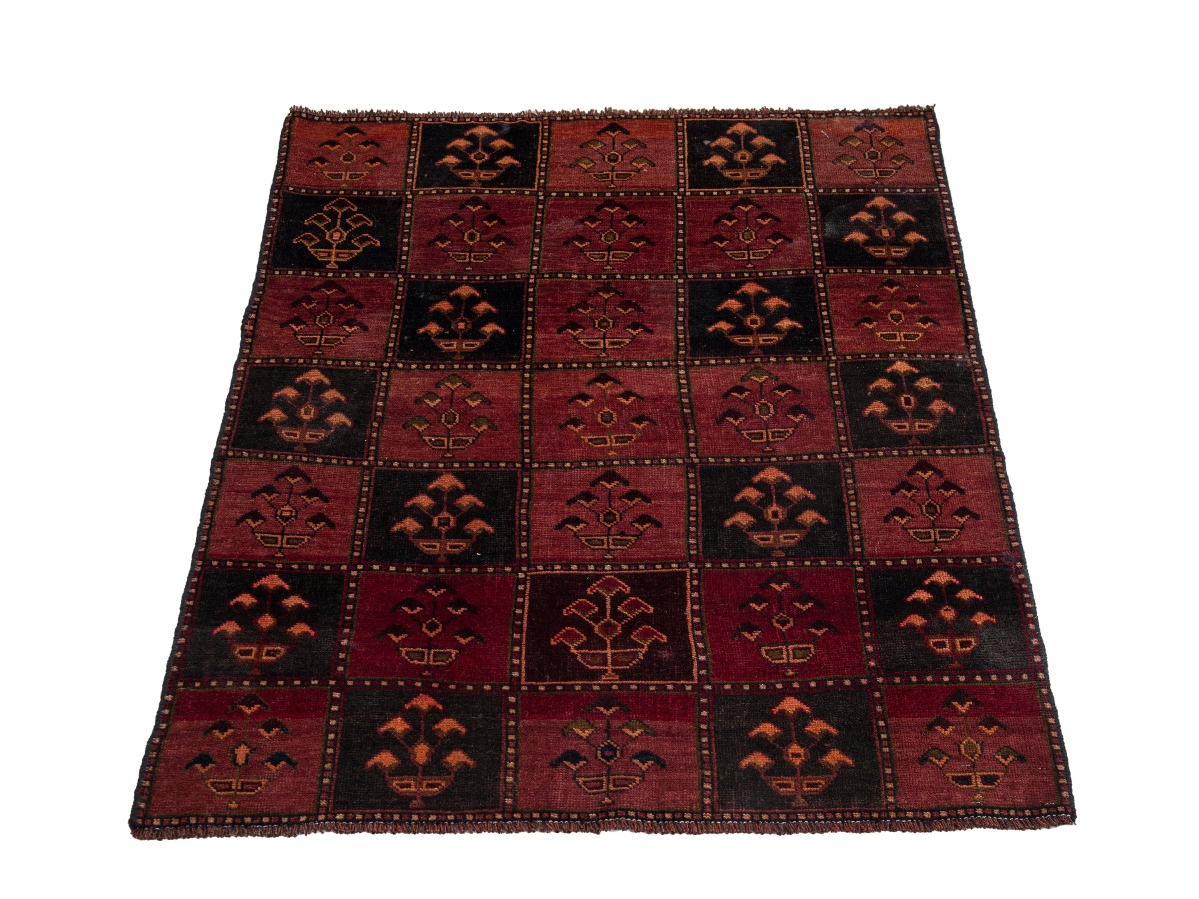 Persian Lori accent rug in burgundy and deep red, view 2 of 18