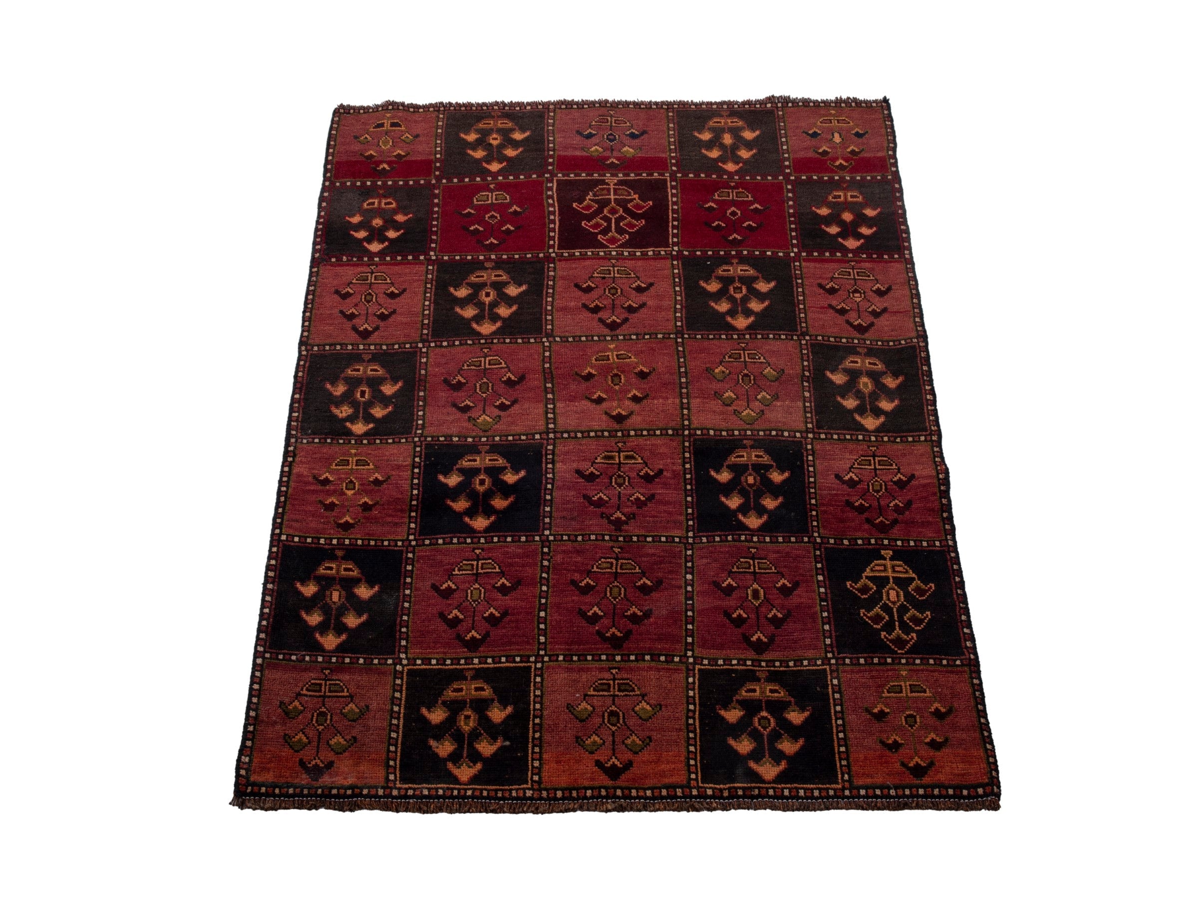 Persian Lori accent rug in burgundy and deep red, view 3 of 18