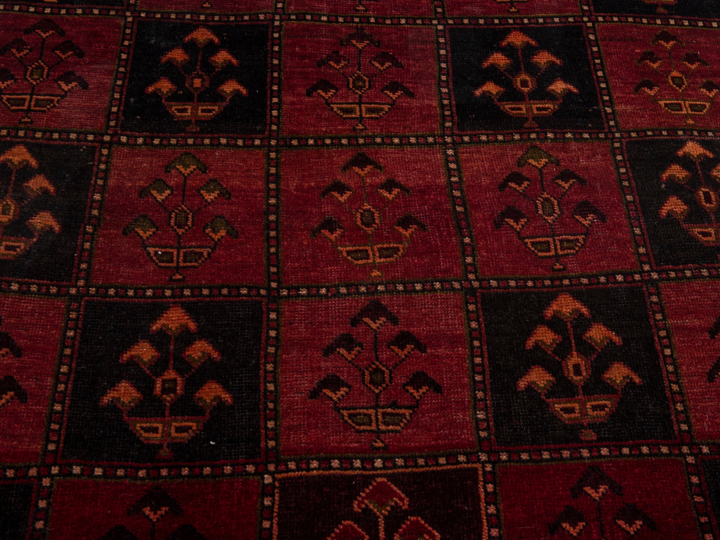 Persian Lori accent rug in burgundy and deep red, view 7 of 18