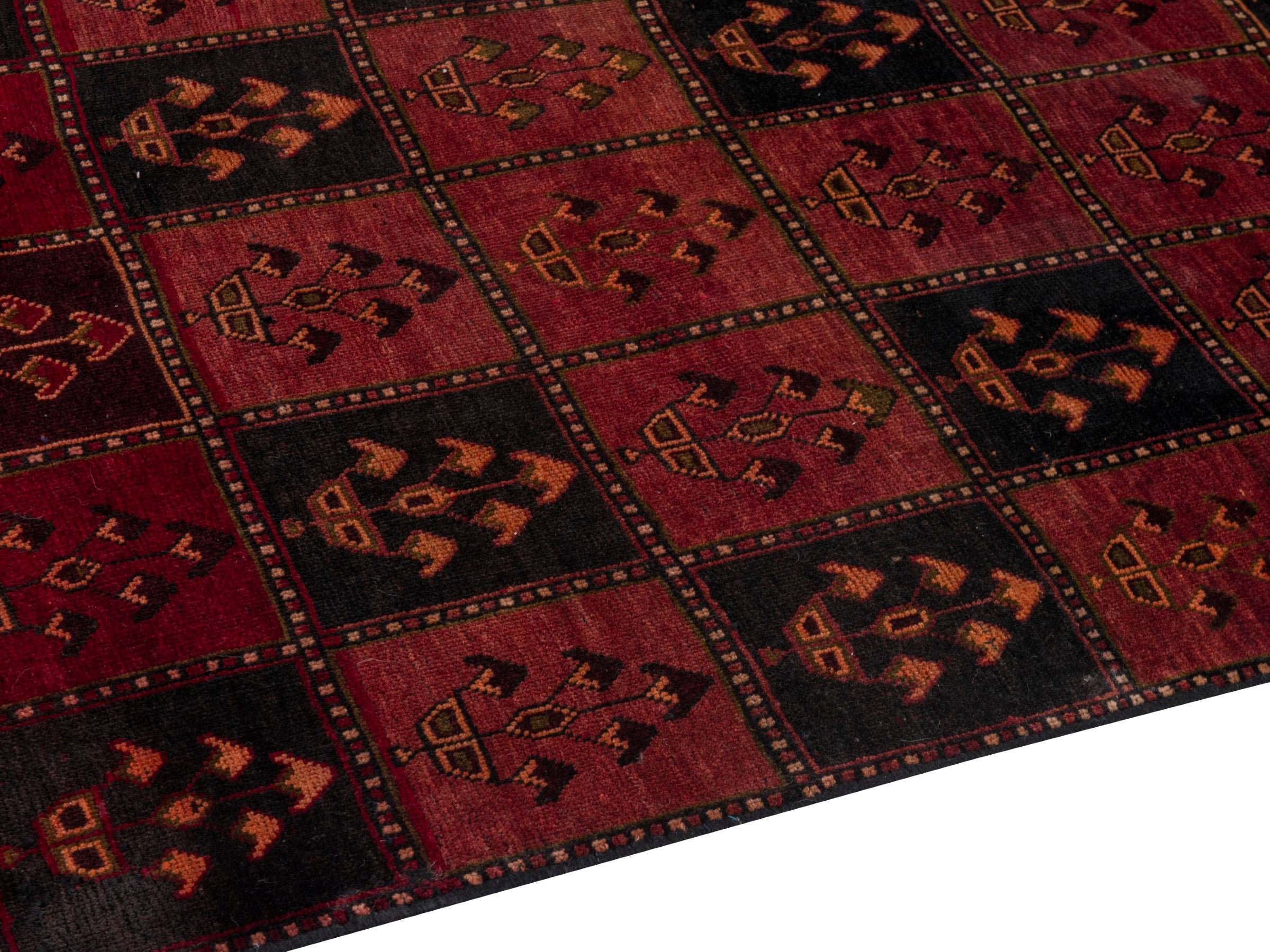 Persian Lori accent rug in burgundy and deep red, view 8 of 18