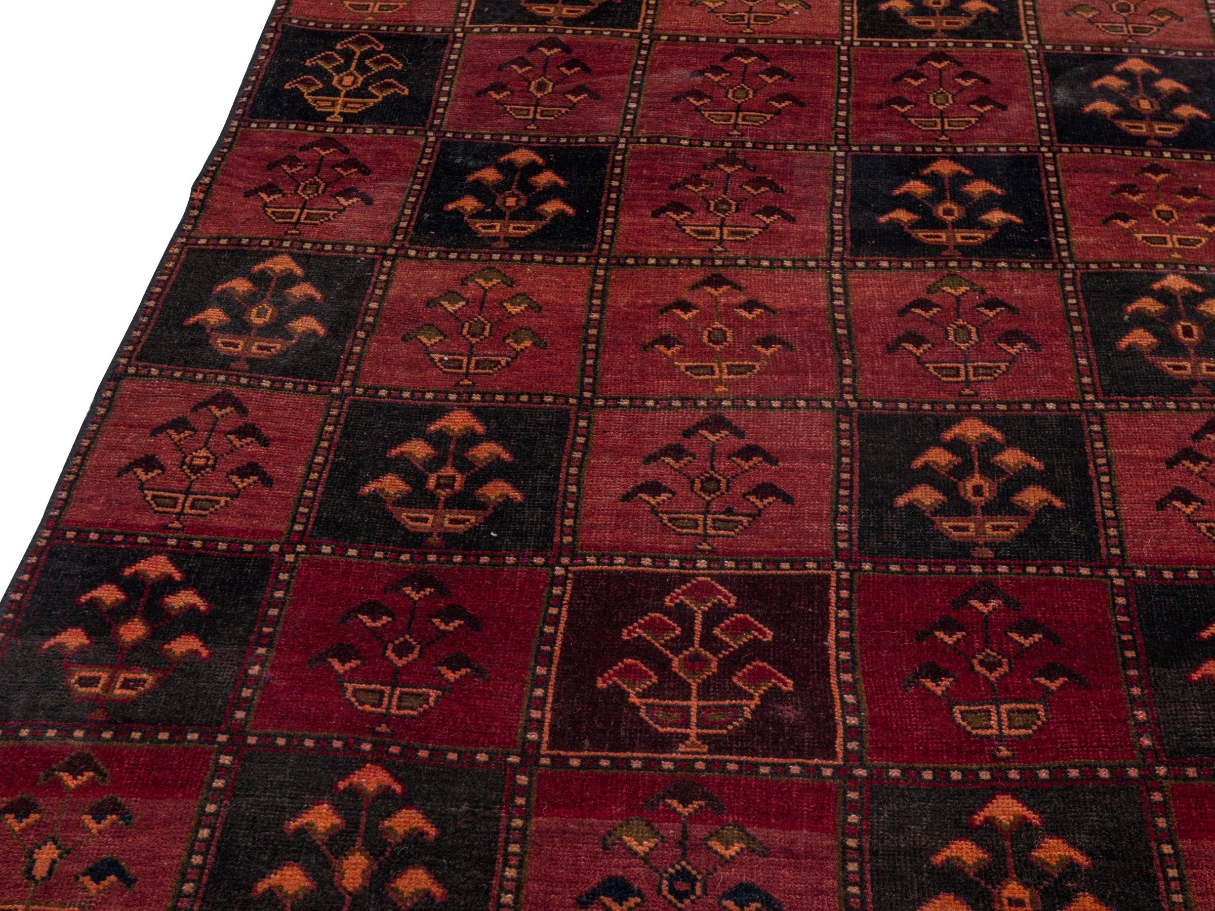 Persian Lori accent rug in burgundy and deep red, view 10 of 18