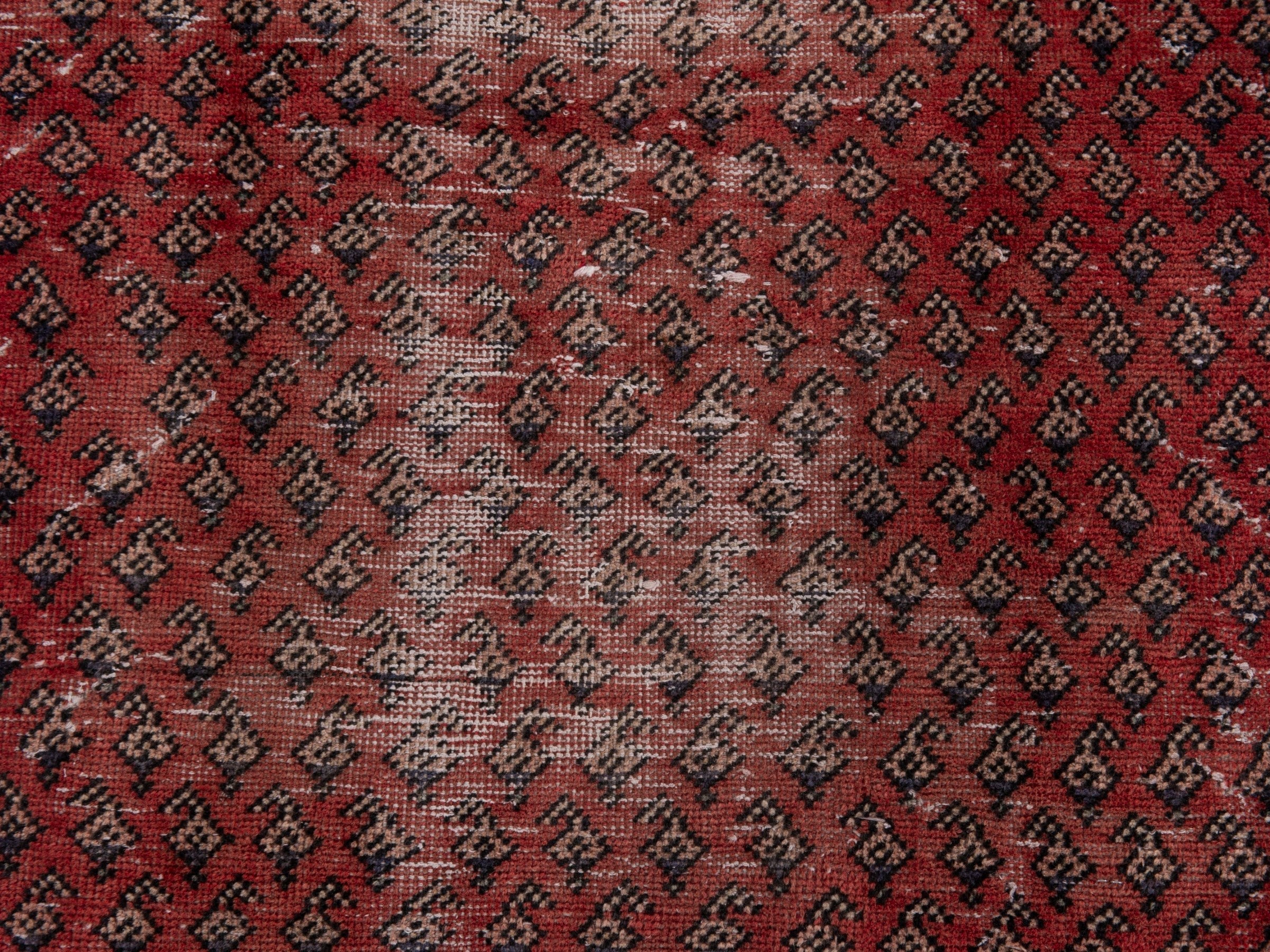 Persian Arak accent rug in burgundy and faded red, view 11 of 16