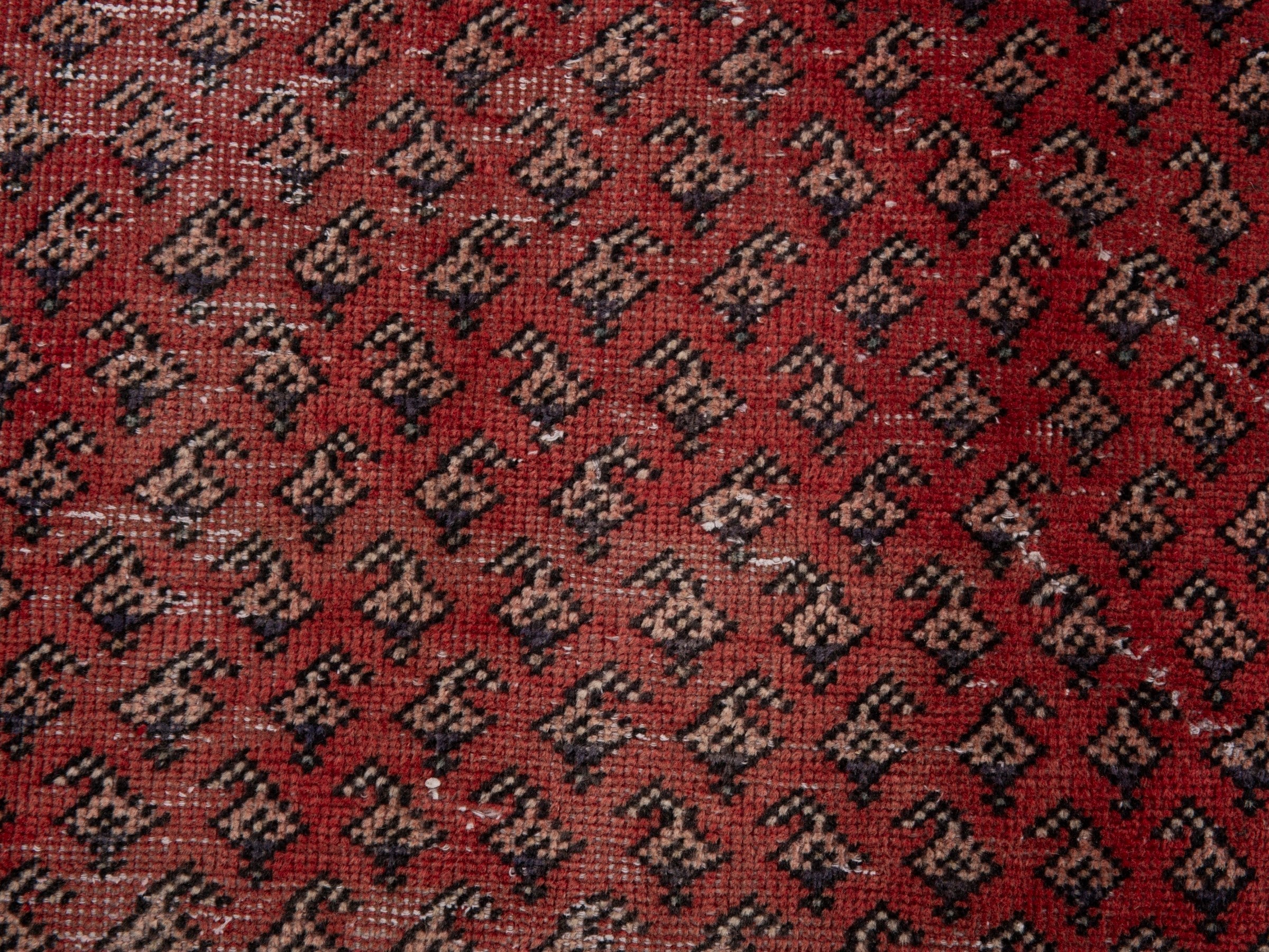 Persian Arak accent rug in burgundy and faded red, view 12 of 16