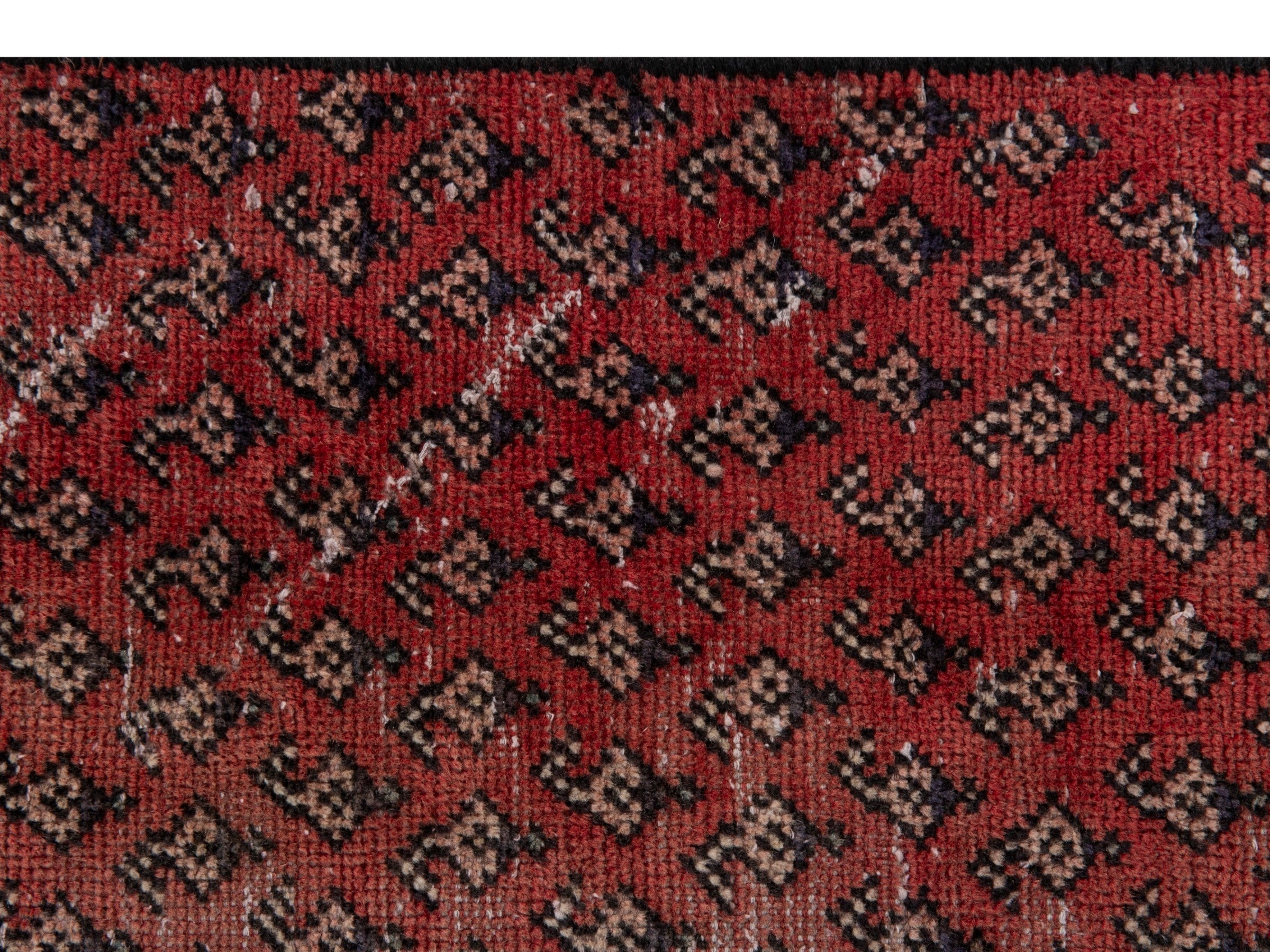 Persian Arak accent rug in burgundy and faded red, view 13 of 16