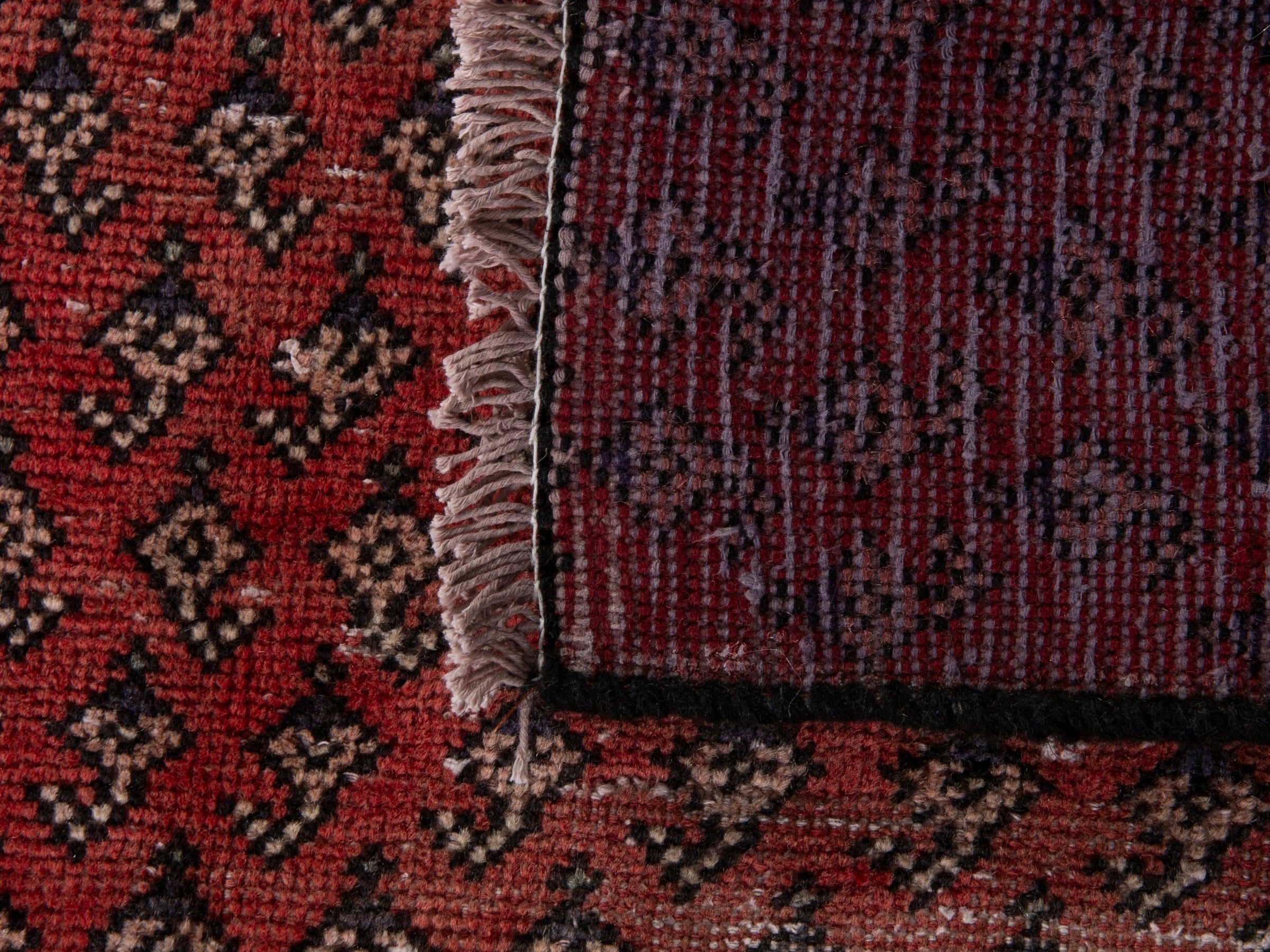 Persian Arak accent rug in burgundy and faded red, view 16 of 16